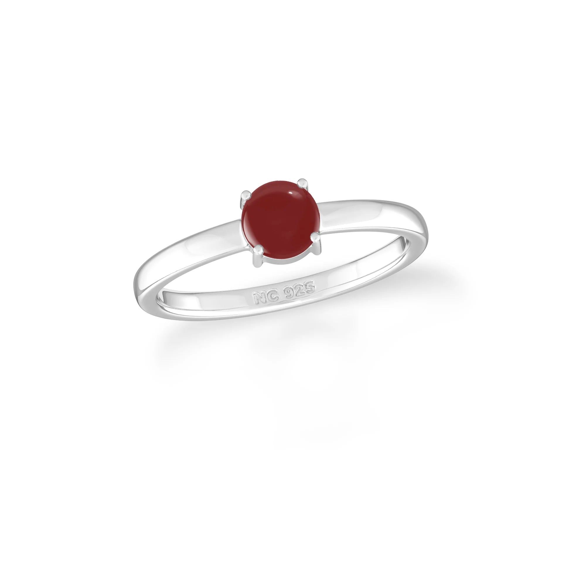 garnet stackable prong-set ring
