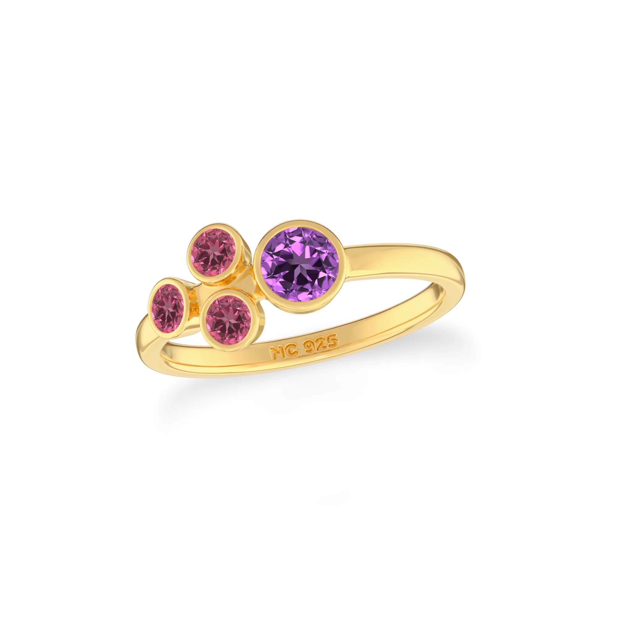 amethyst bezel-set ring
