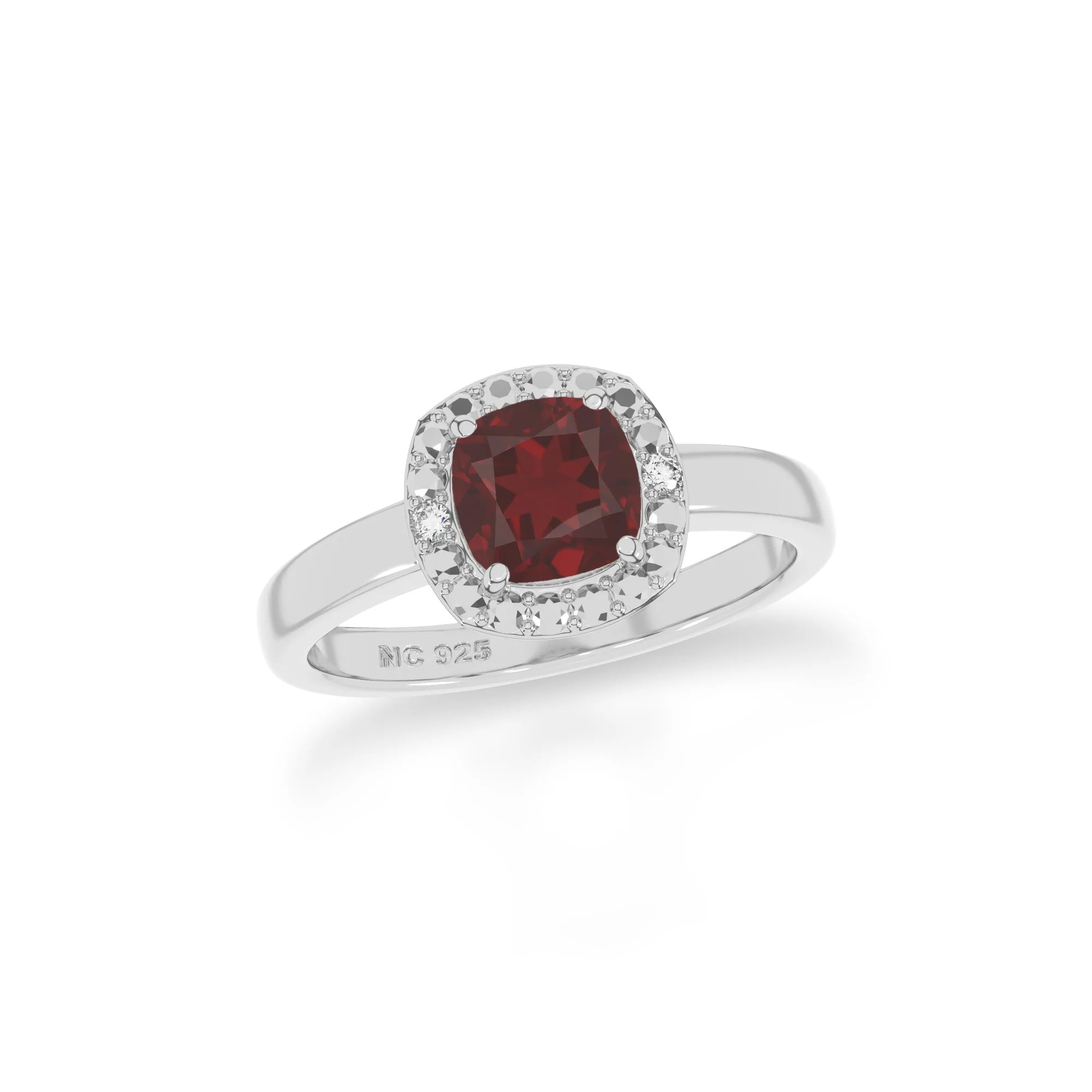 garnet stackable prong-set ring