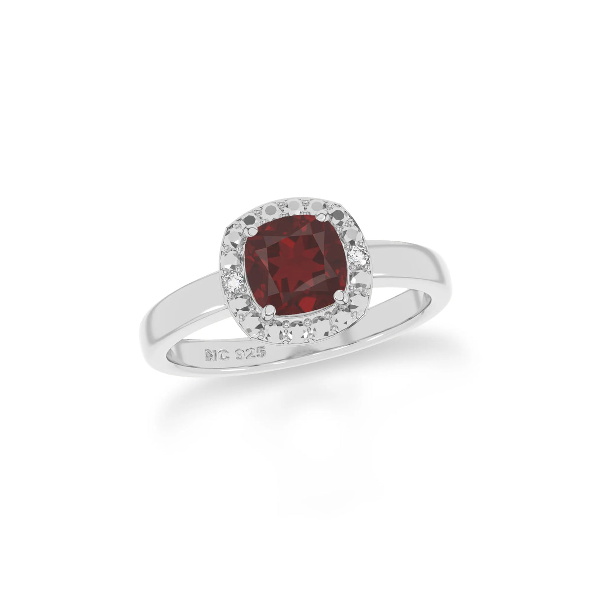garnet stackable prong-set ring