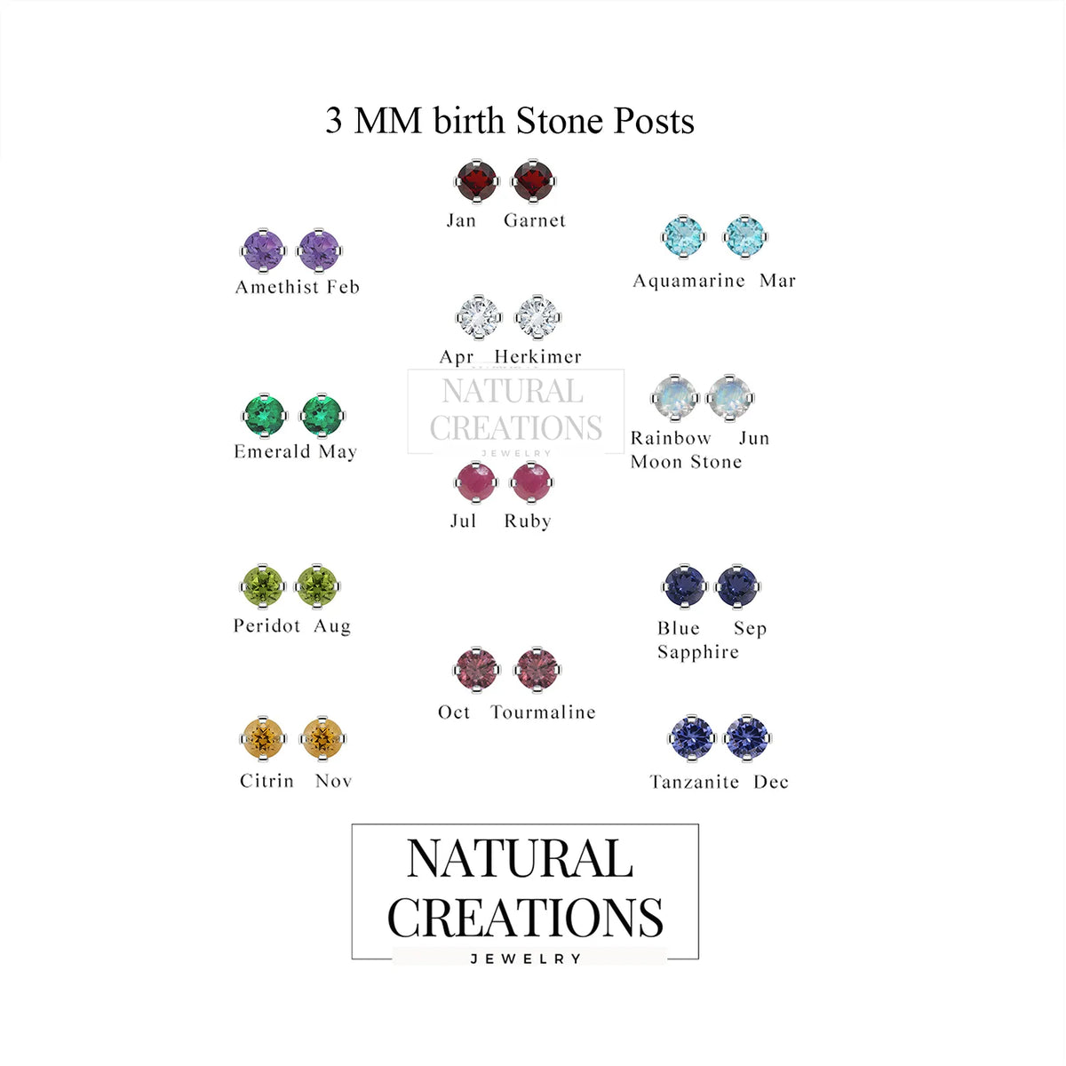 birthstone cut earrings