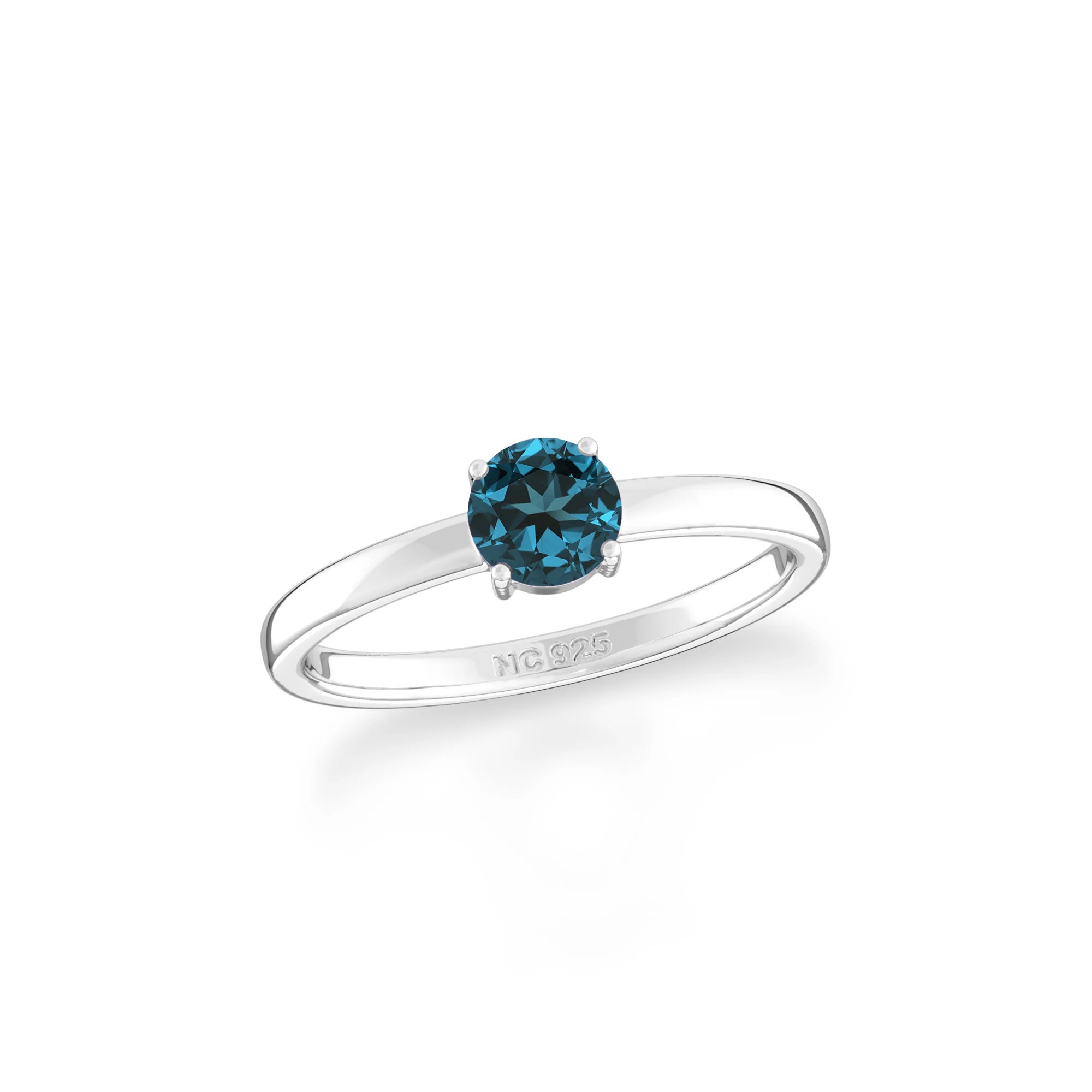 london blue topaz stackable prong-set ring