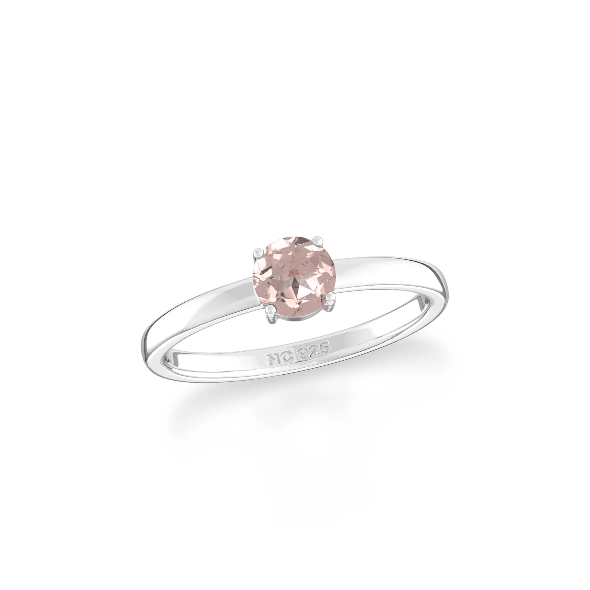 rose quartz stackable prong-set ring