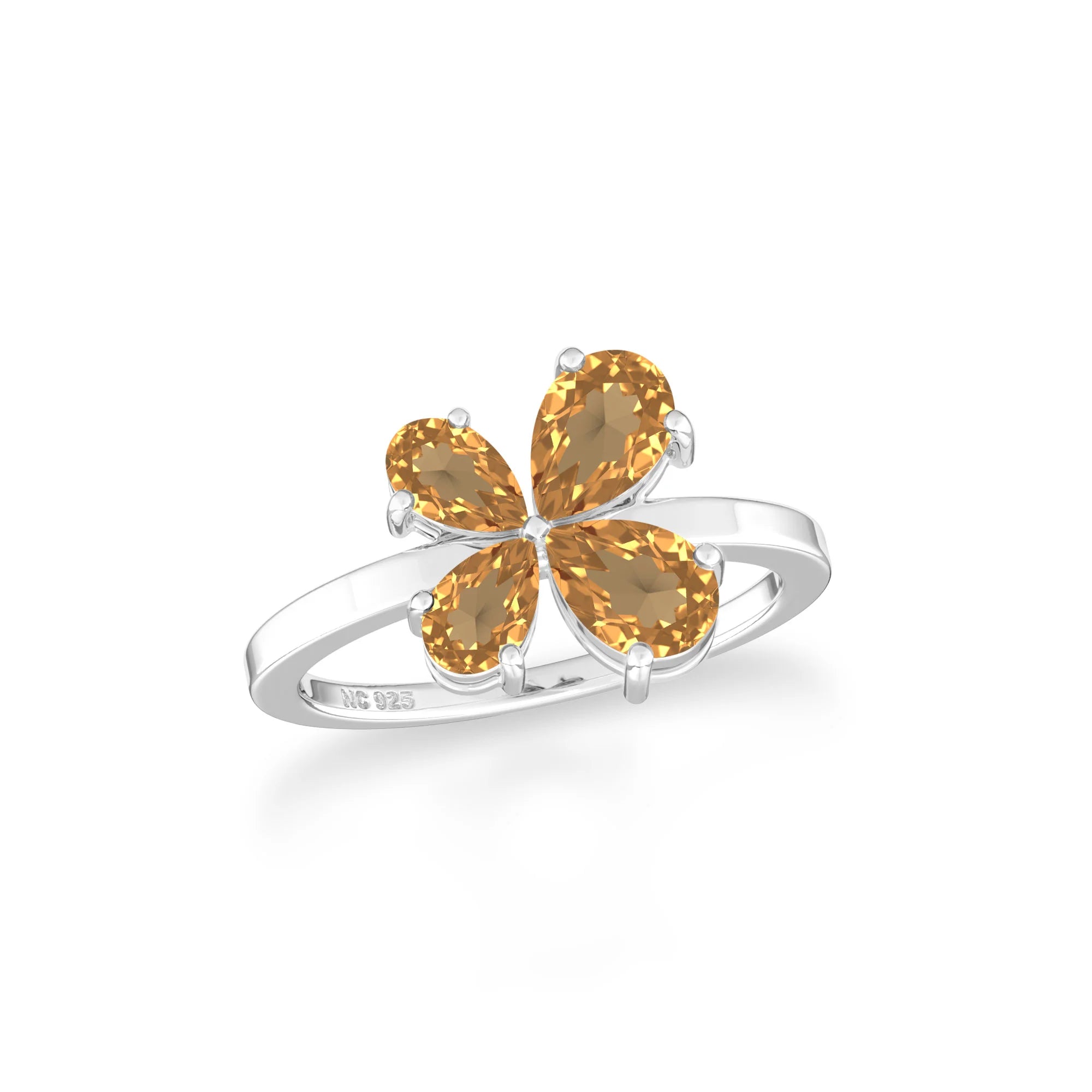 citrine prong-set ring