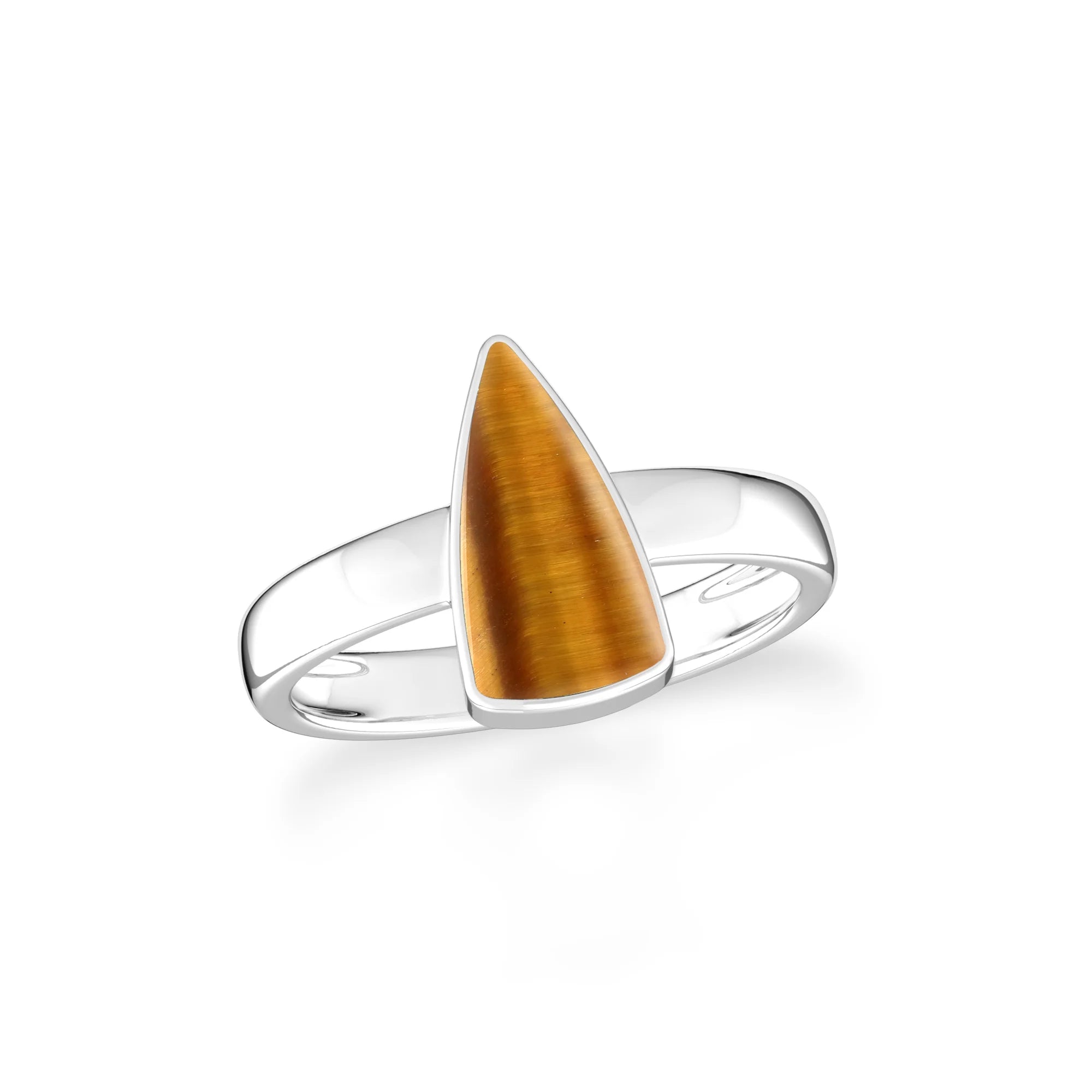 tiger-eye bezel-set ring