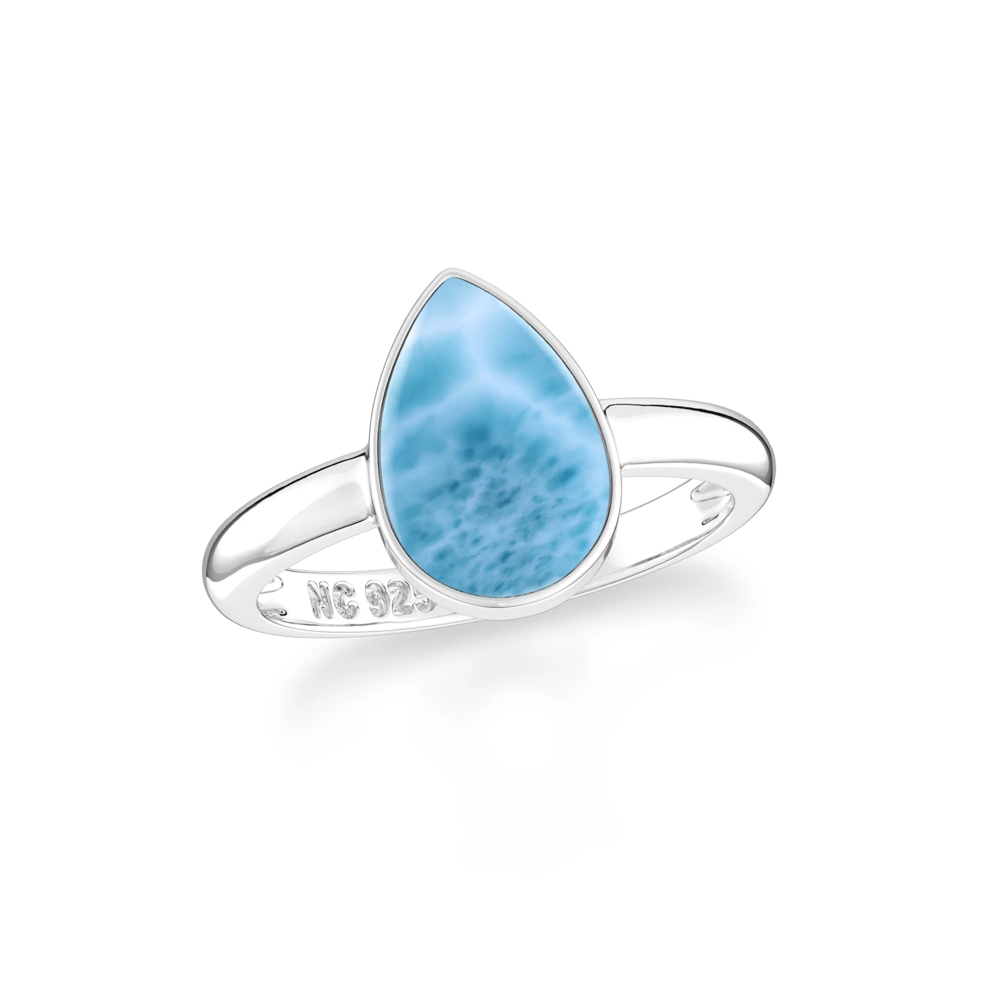 larimar bezel-set ring