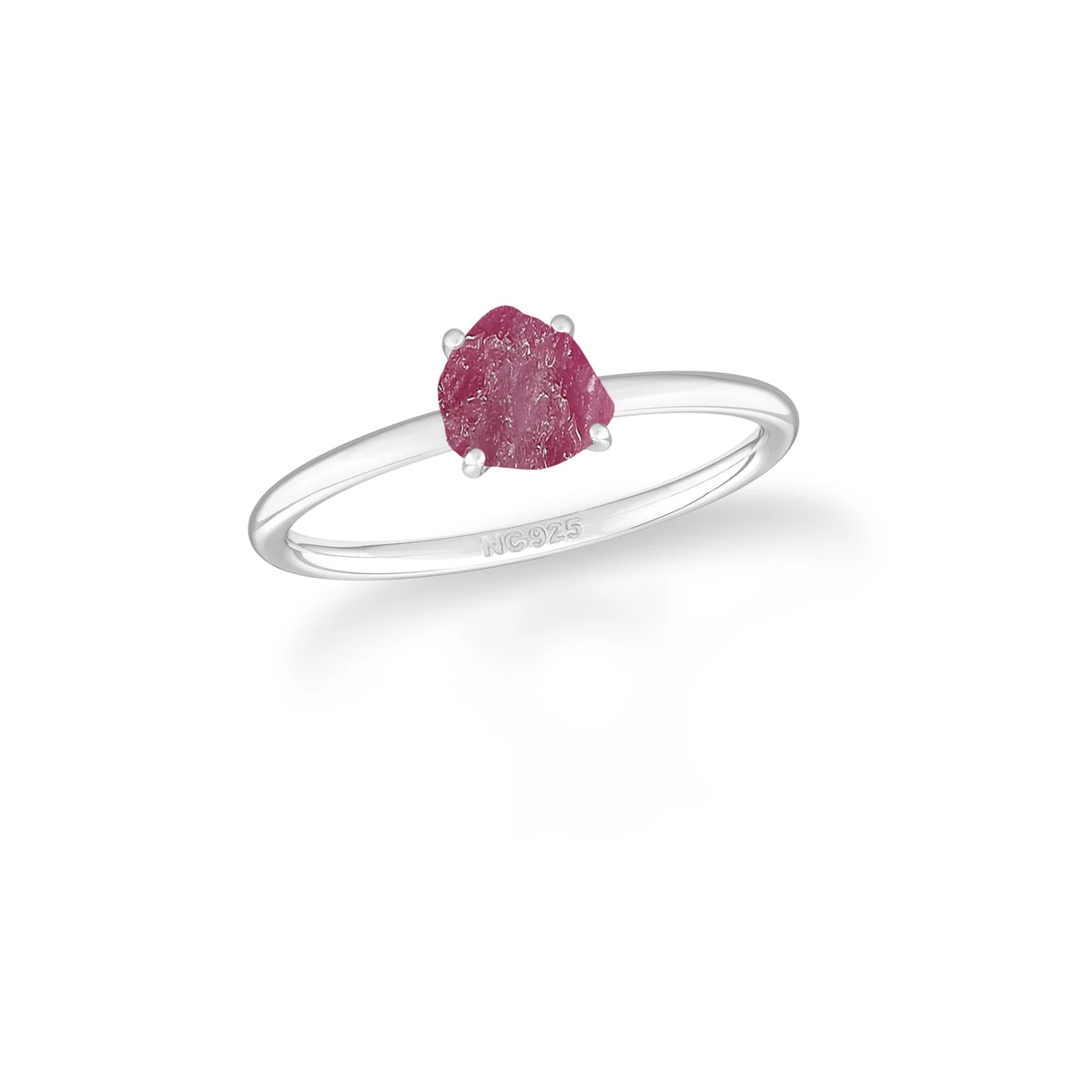 ruby stackable prong-set ring