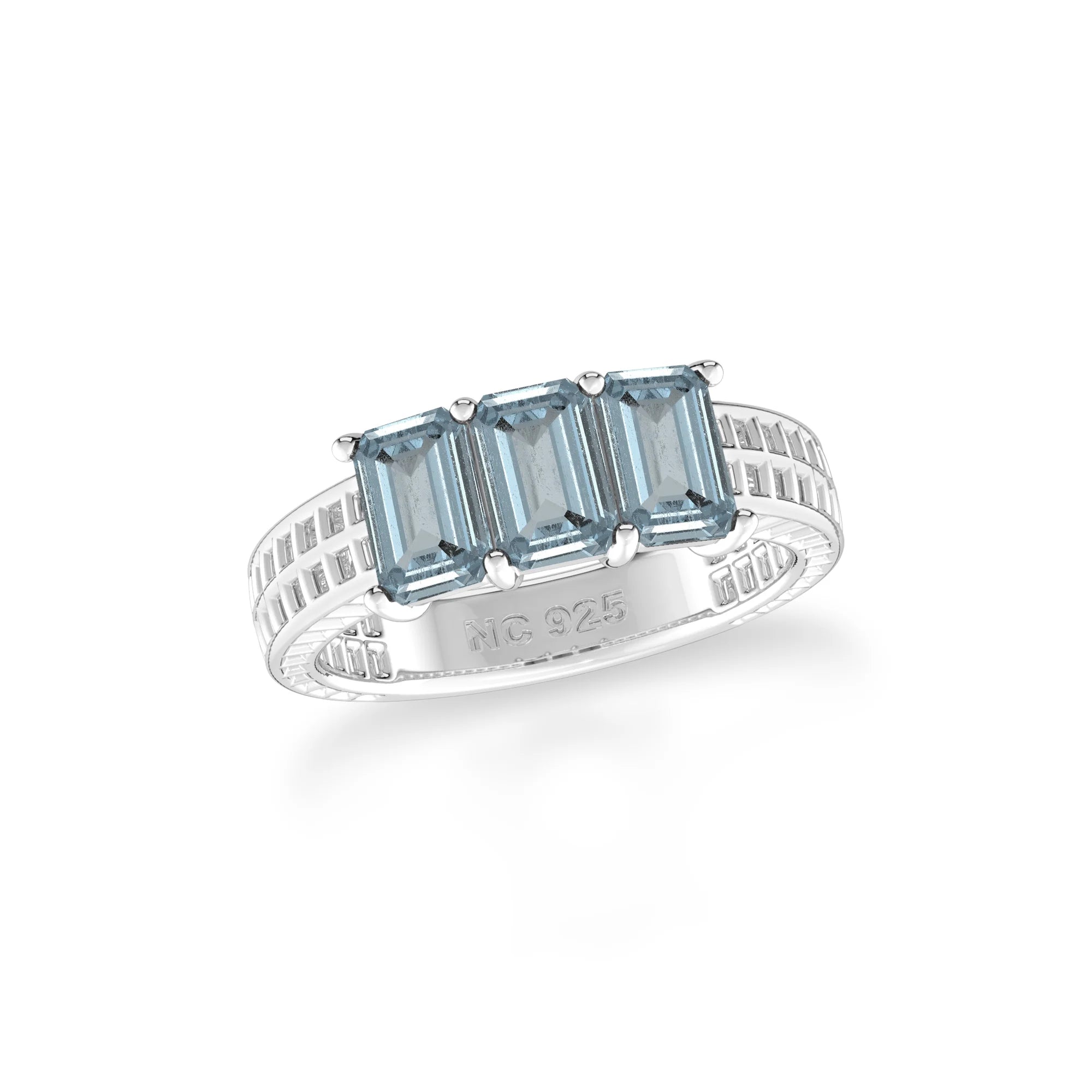 aquamarine prong set ring