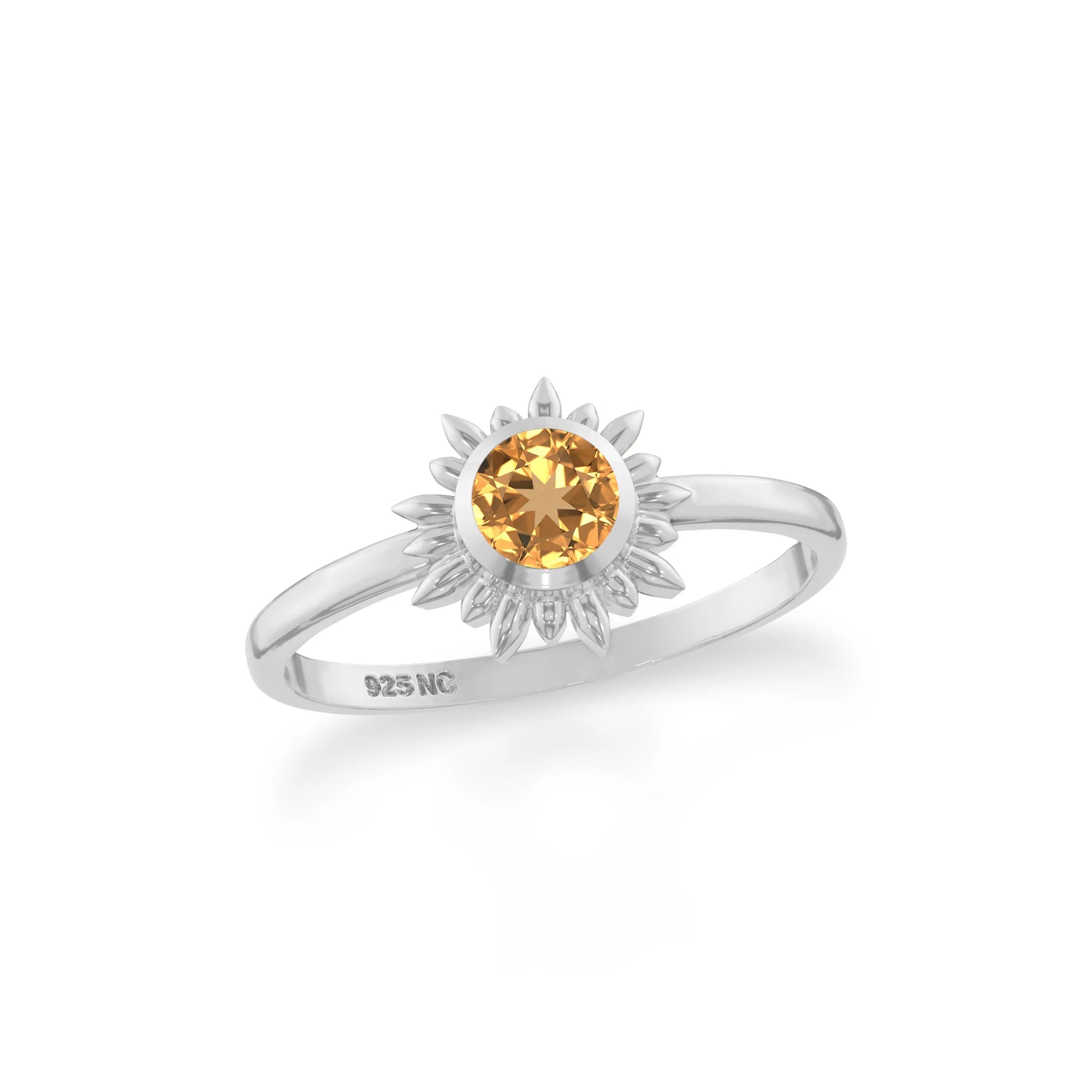 citrine stackable bezel-set ring