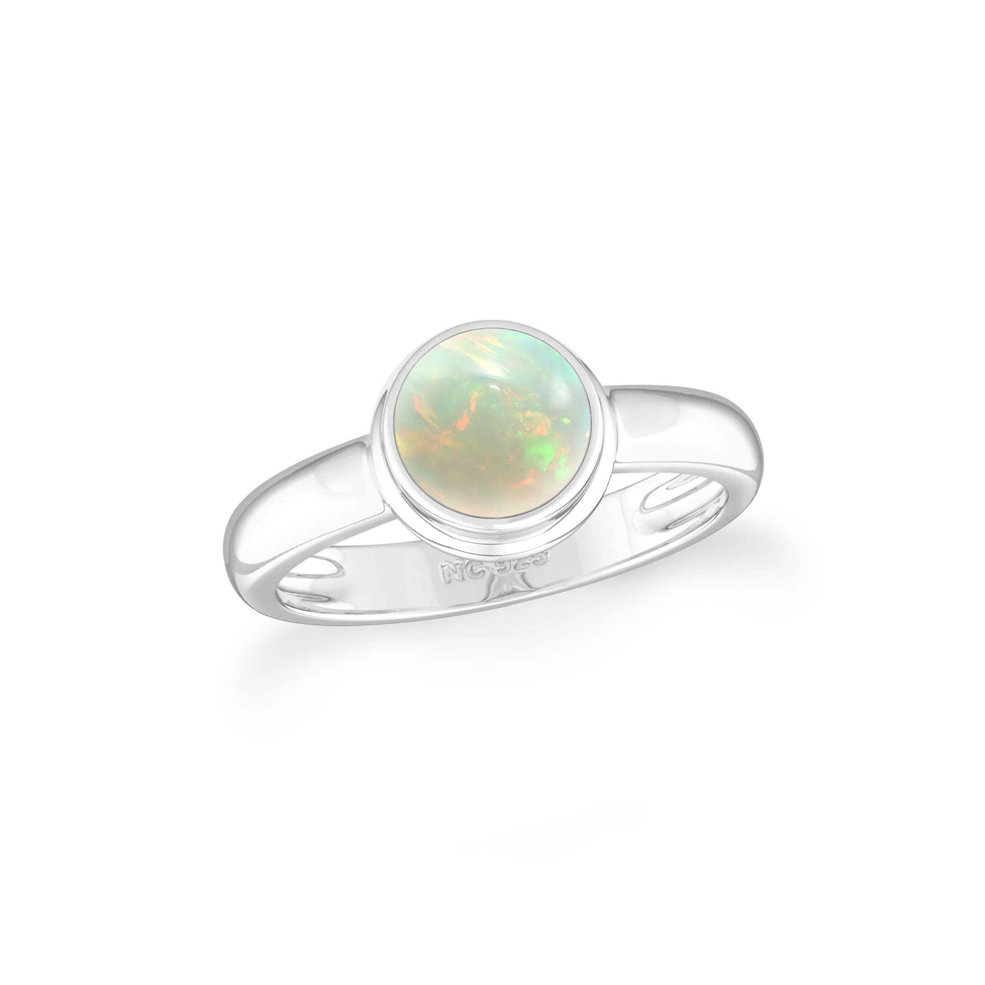 ethiopian-opal bezel-set ring