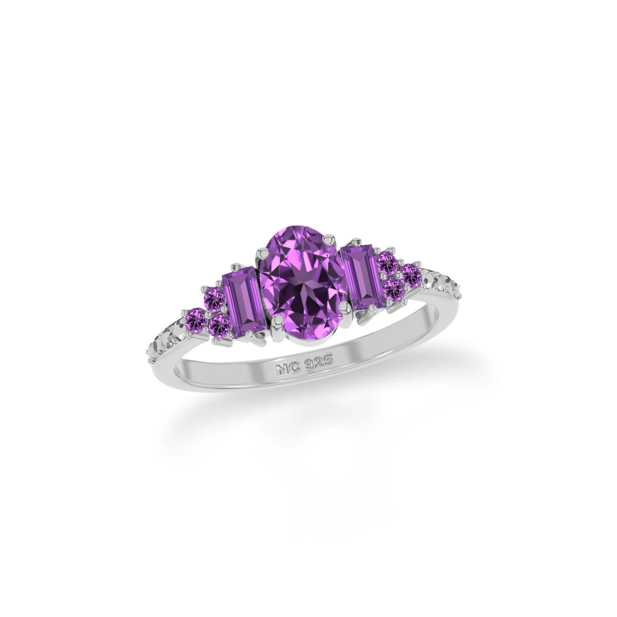 amethyst prong-set ring