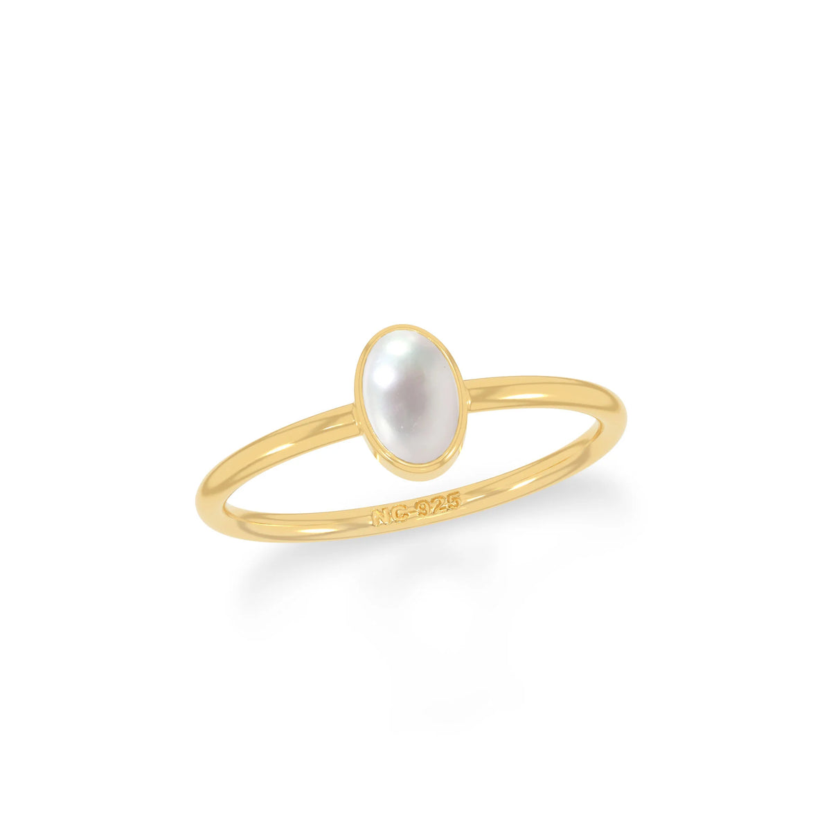 pearl bezel-set ring