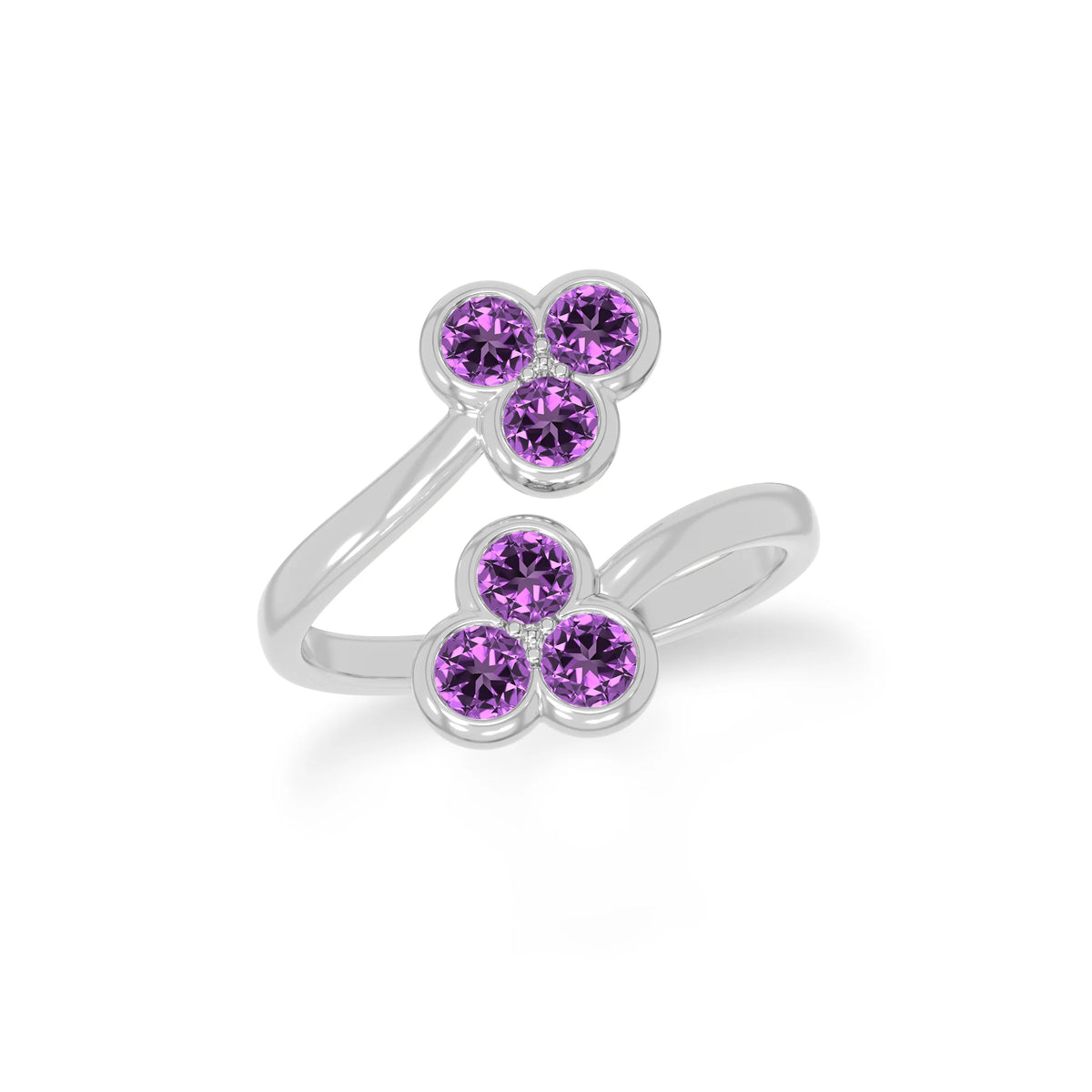 amethyst stackable bezel-set ring