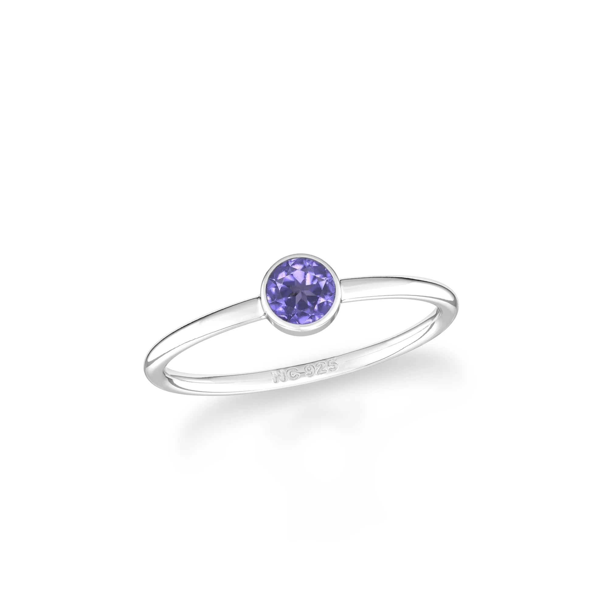 tanzanite stackable bezel-set ring