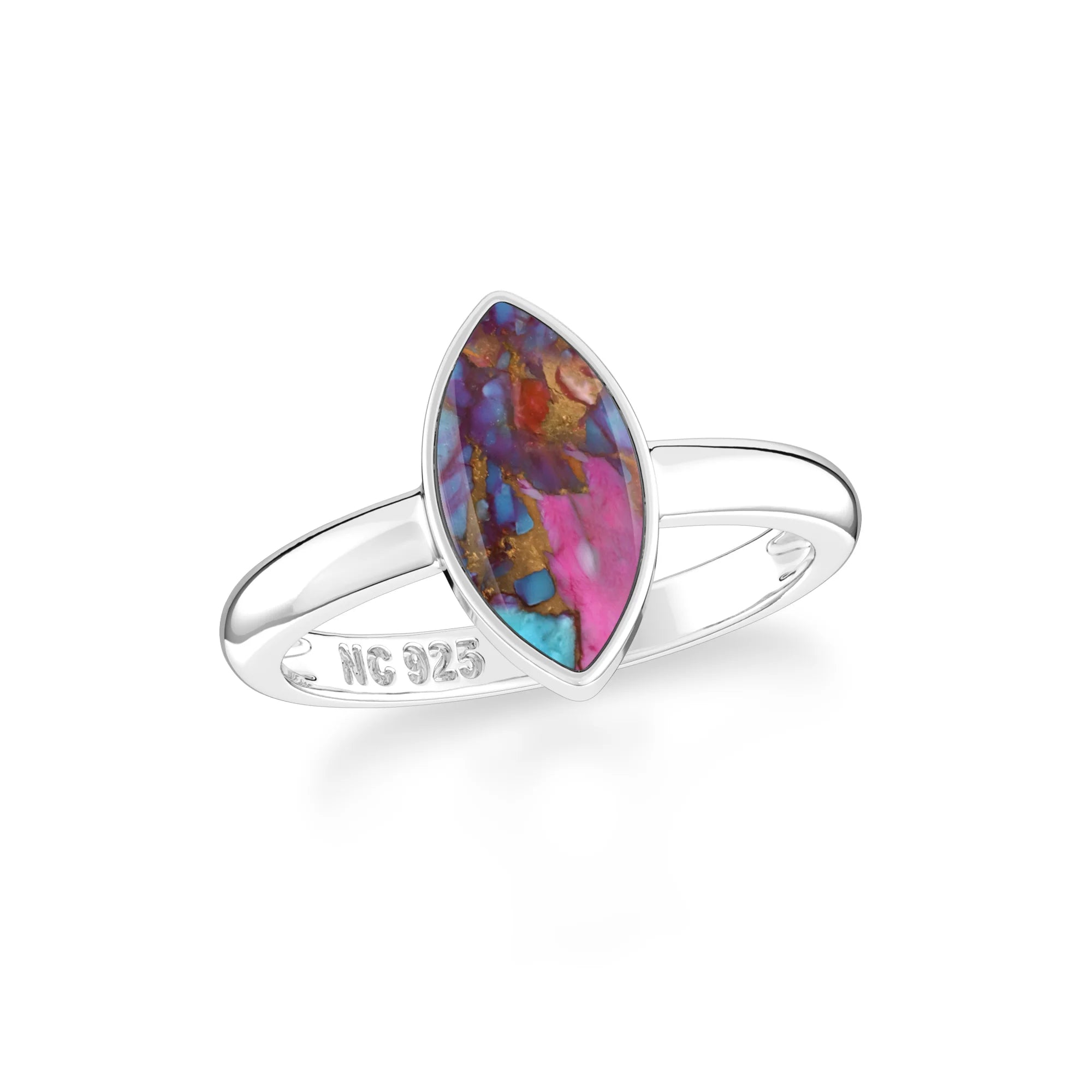 pink spiny-oyster bezel-set ring