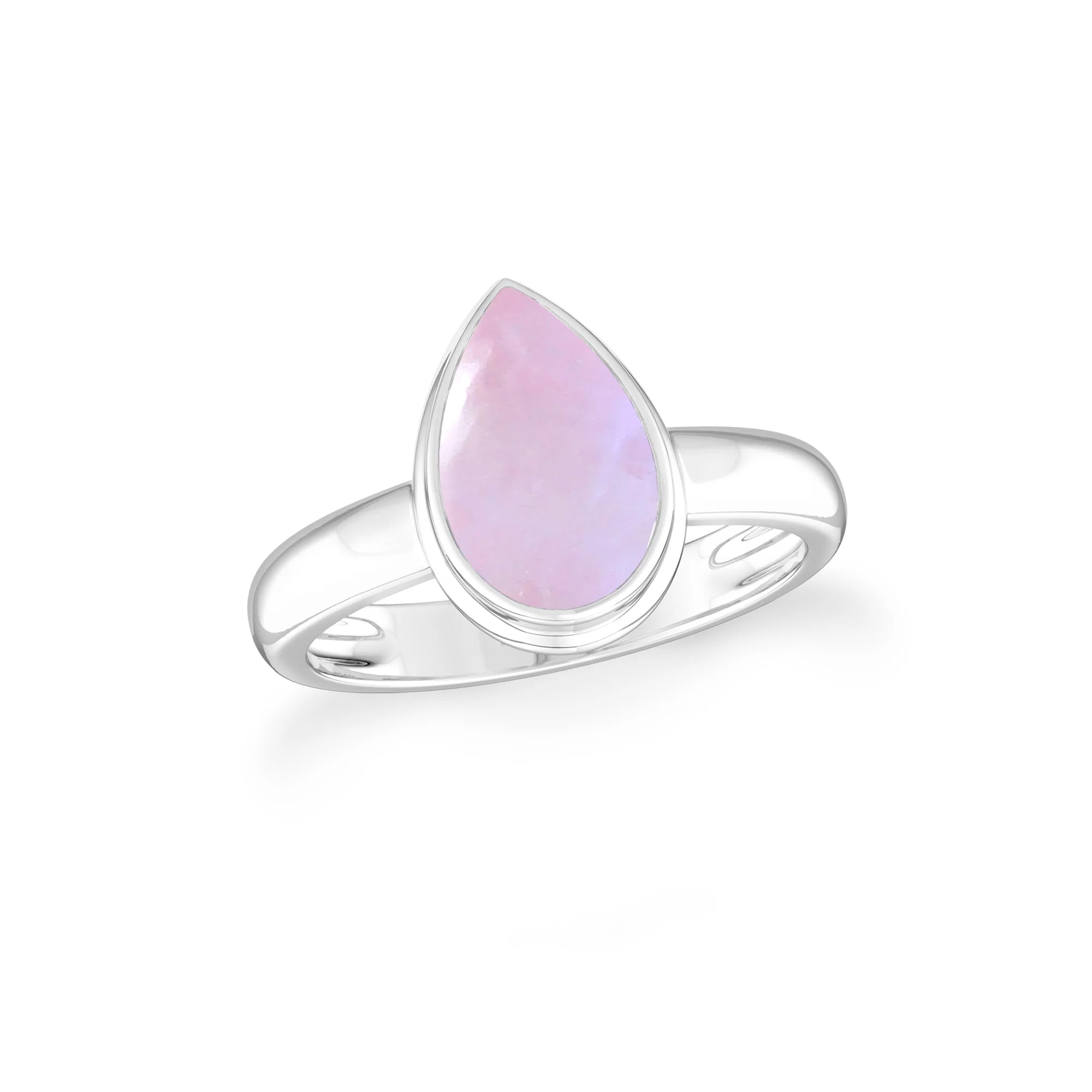 pink-moonstone bezel-set ring