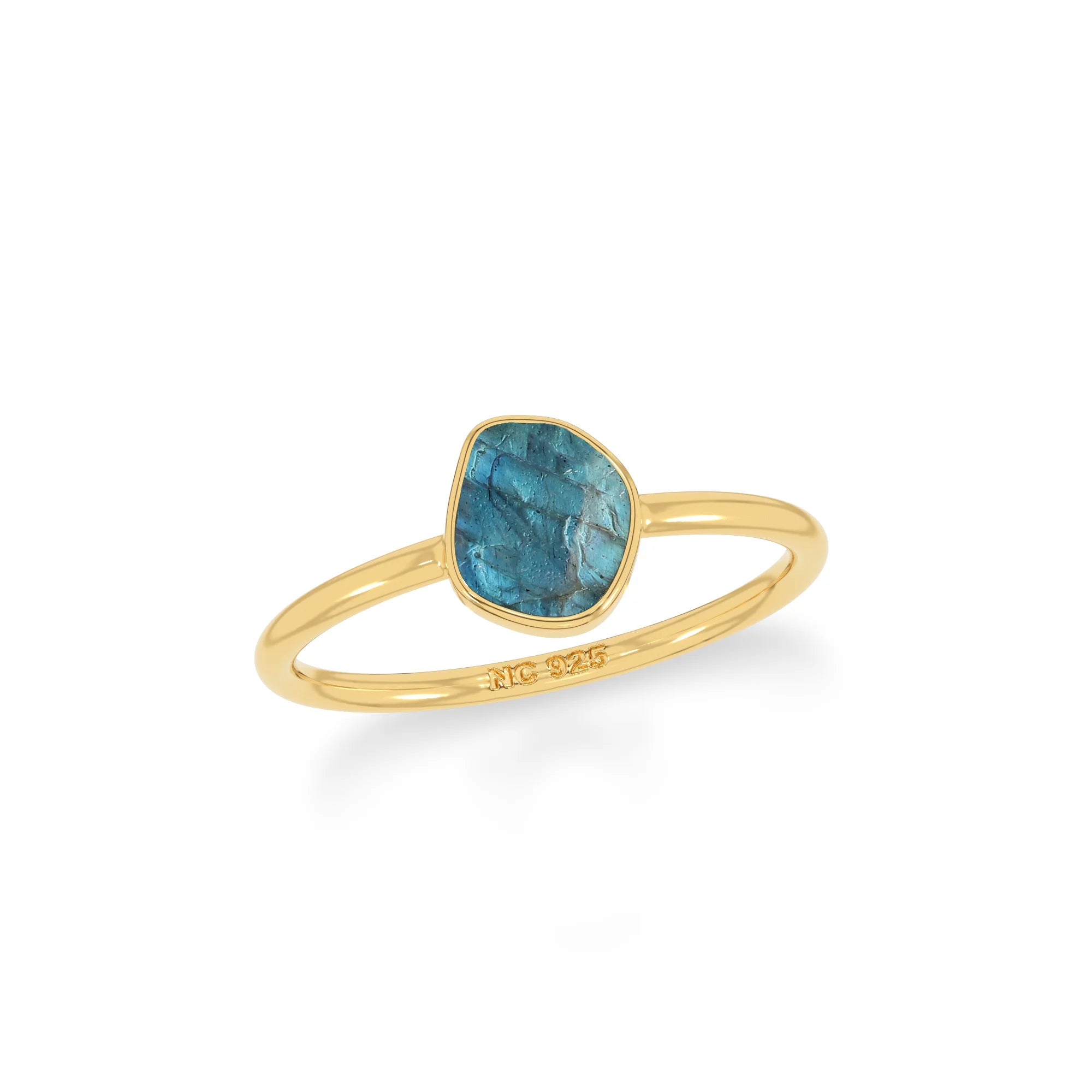 labradorite stackable bezel-set ring