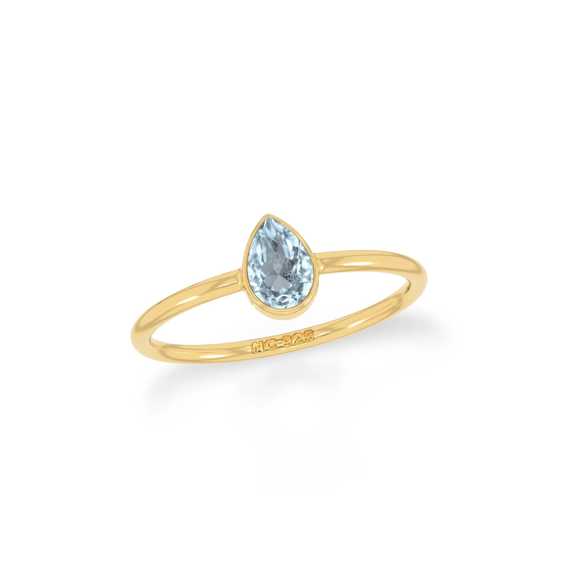aquamarine stackable bezel-set ring