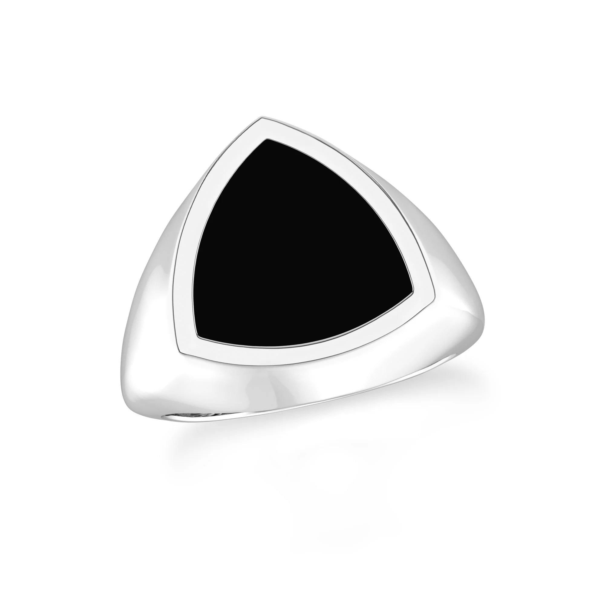 black tourmaline men bezel-set ring