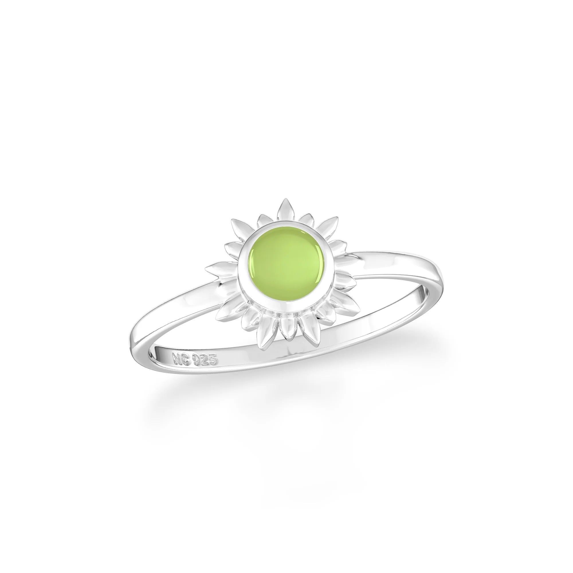 peridot bezel-set ring
