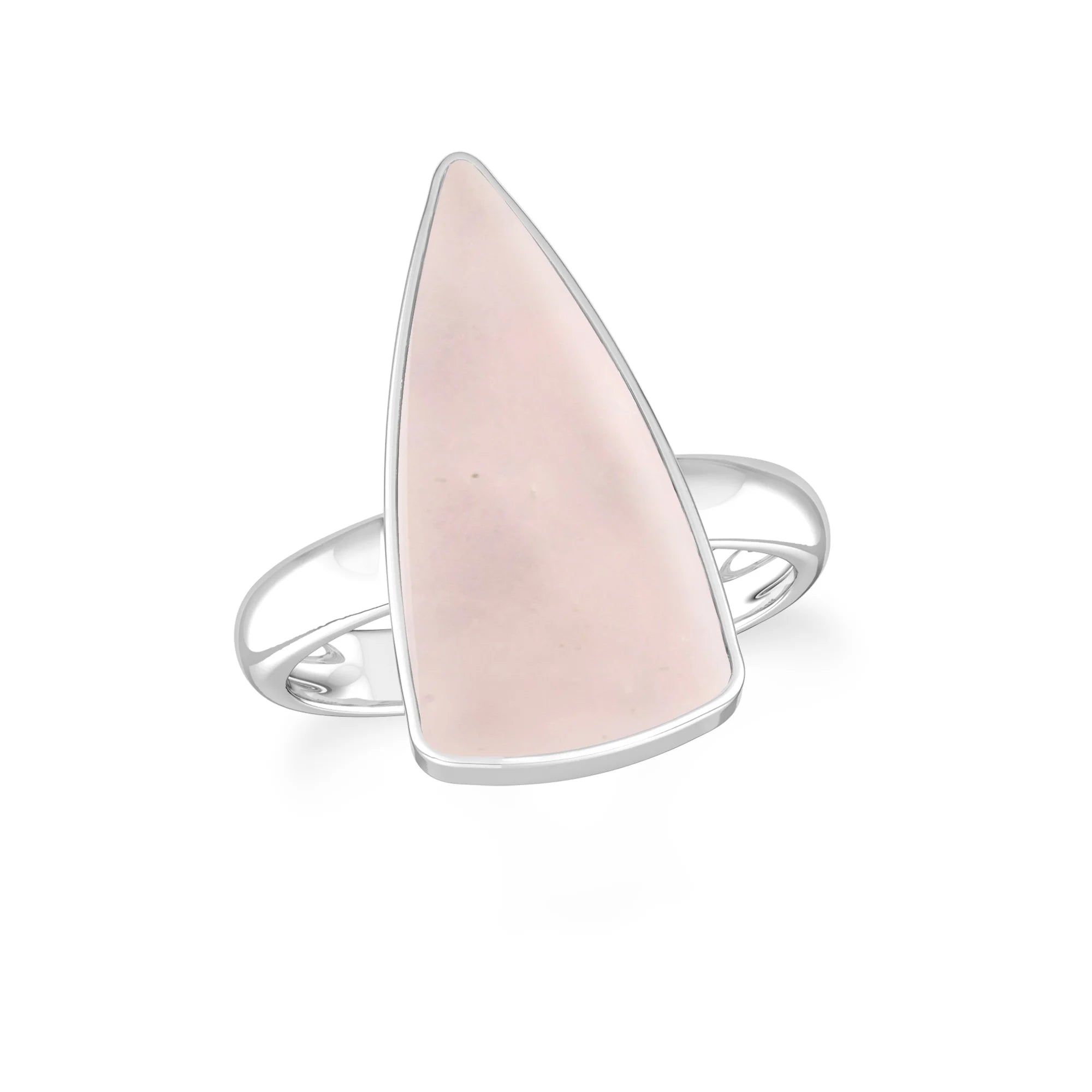 rose-quartz bezel-set ring
