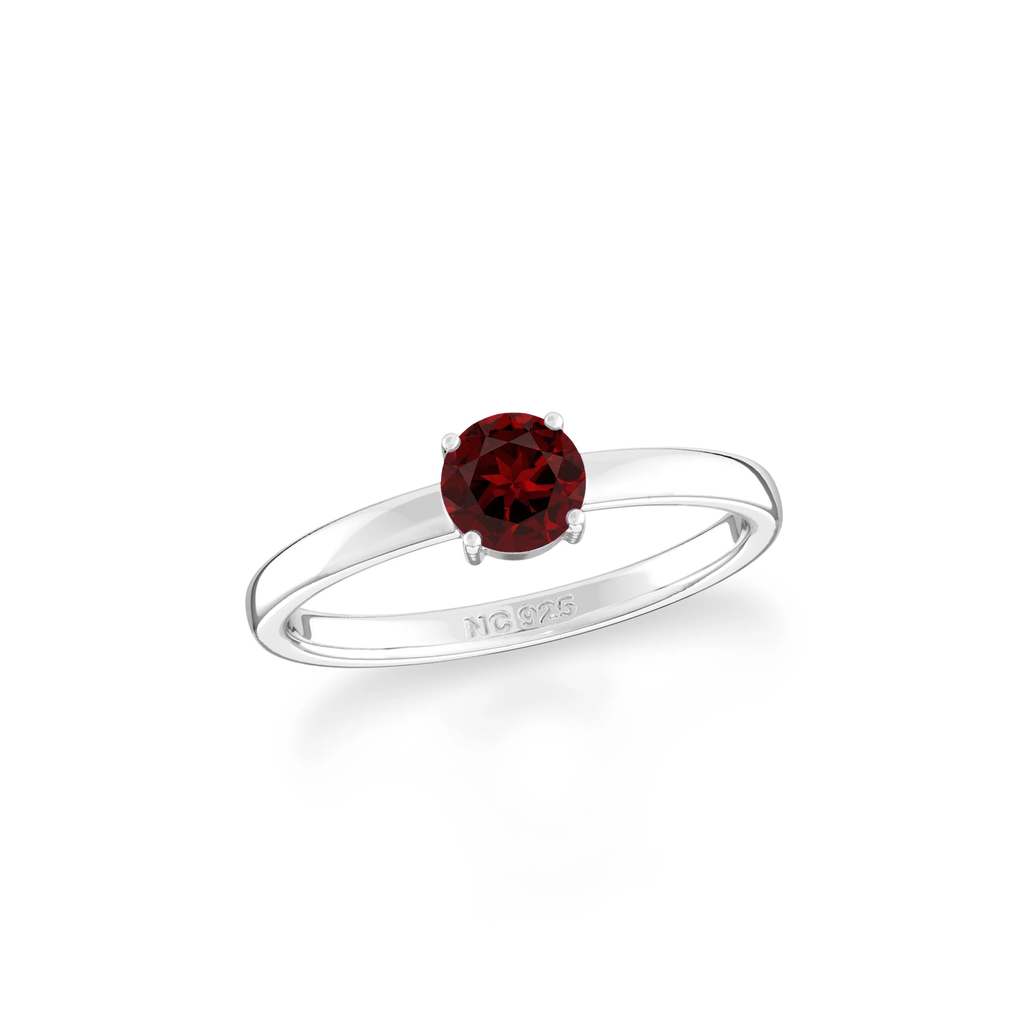 garnet stackable prong-set ring