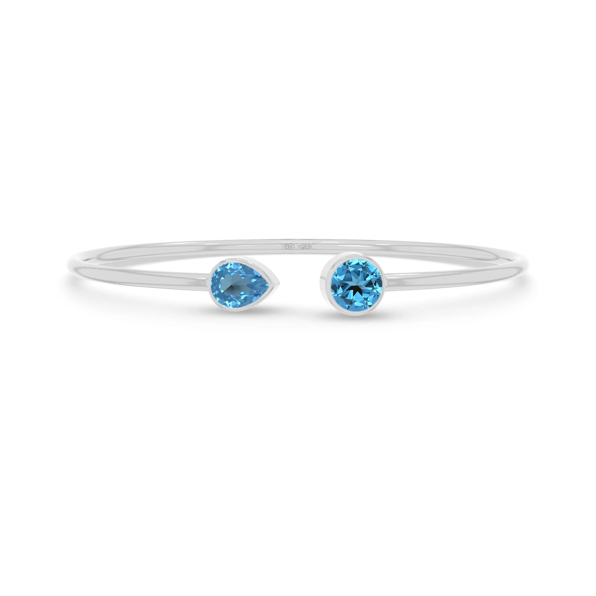 swiss blue topaz cut bracelet