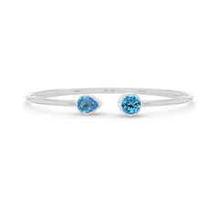 swiss blue topaz cut bracelet