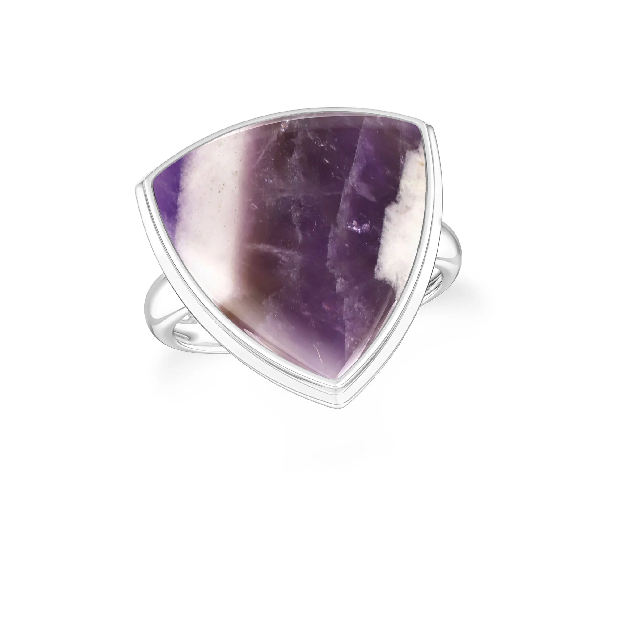 chevron-amethyst bezel-set ring