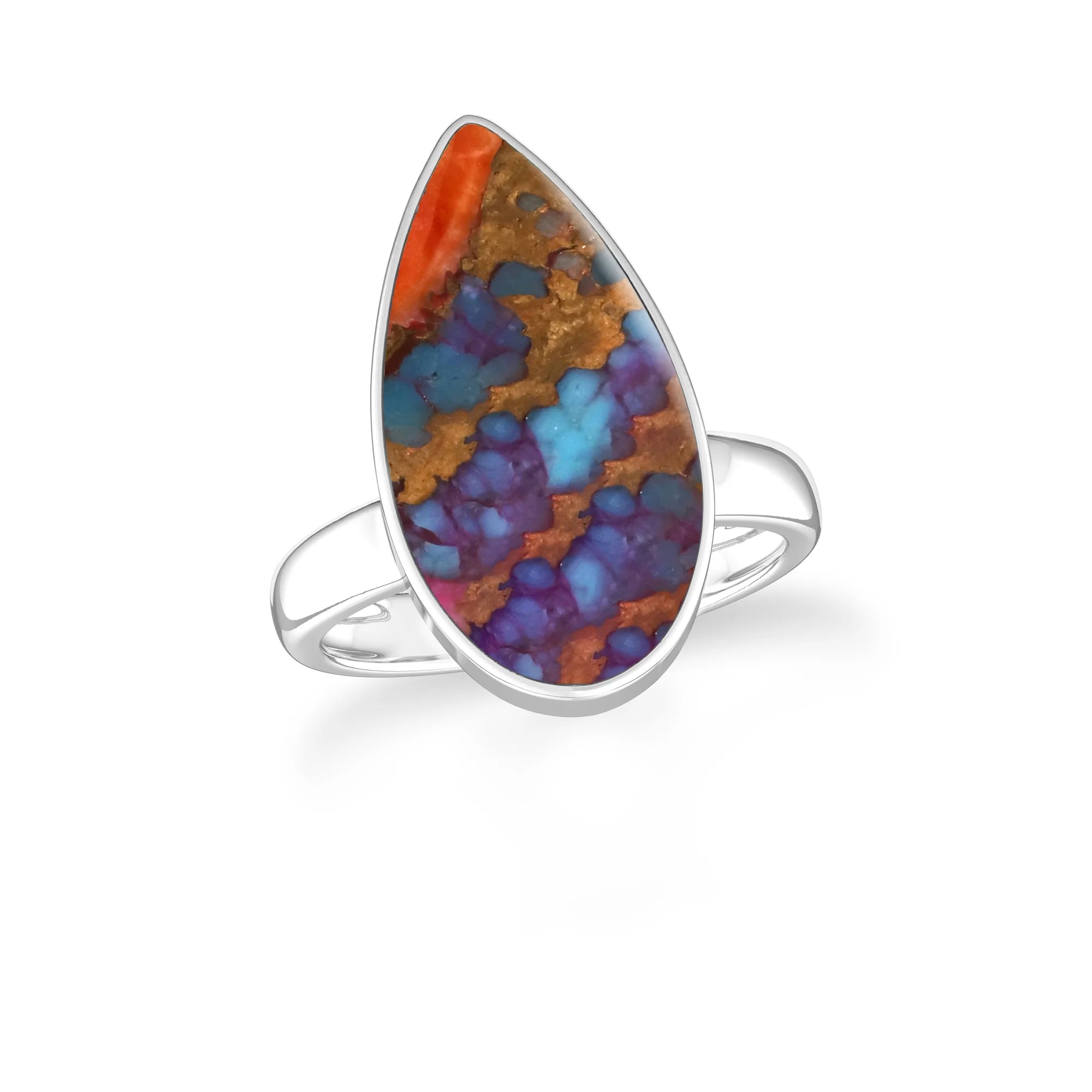 pink-spiny-oyster bezel-set ring