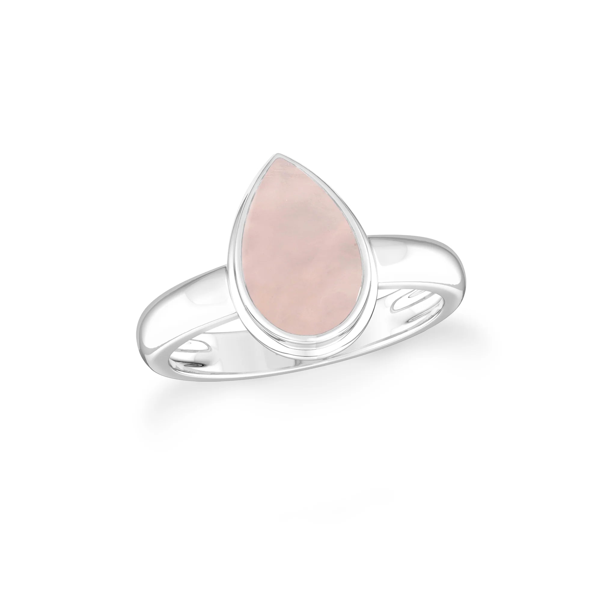 rose-quartz bezel-set ring
