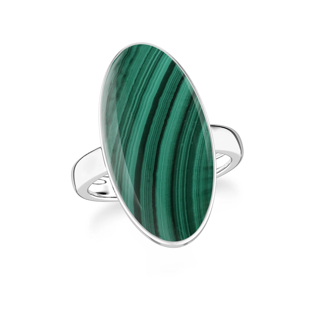 malachite bezel-set ring