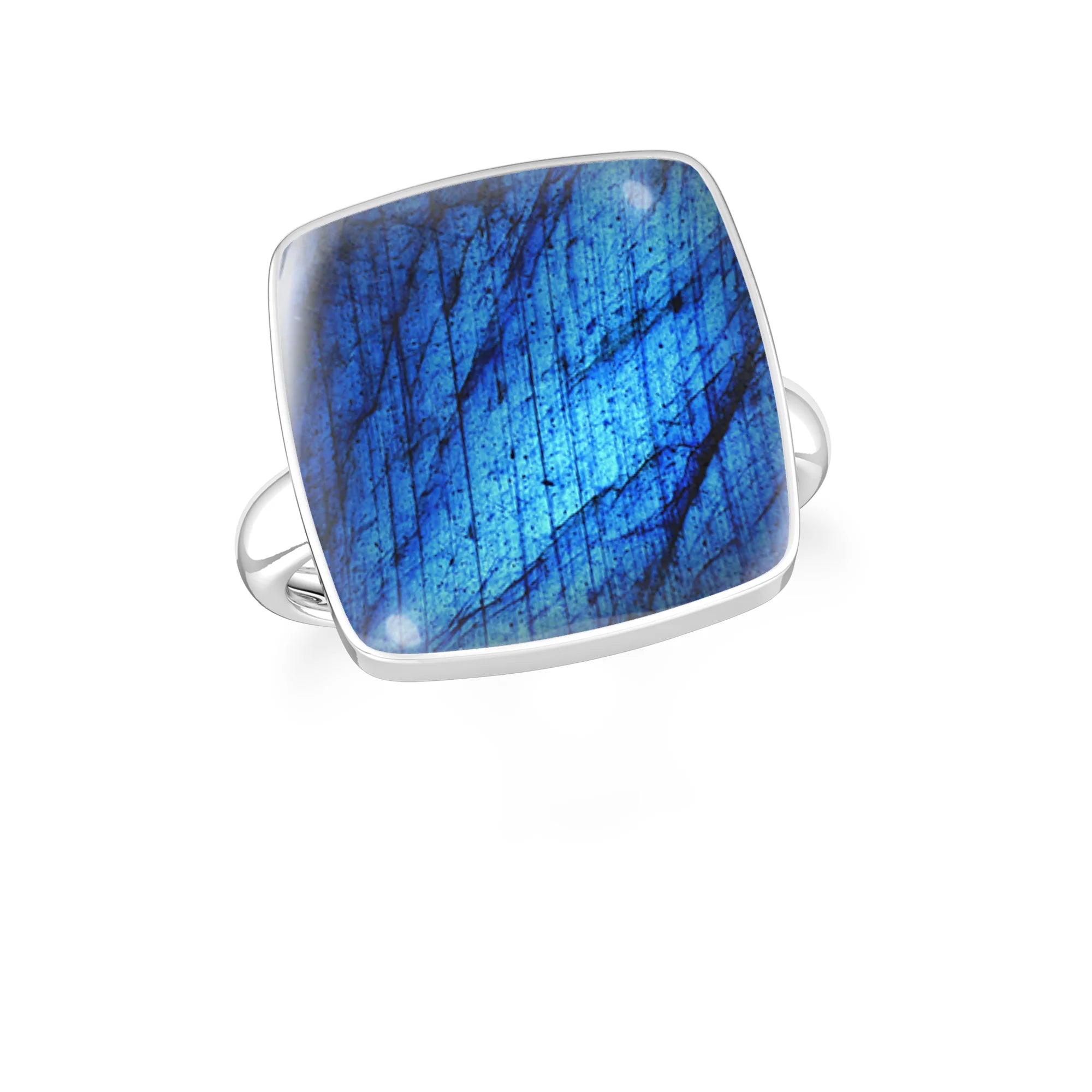 labradorite bezel-set ring