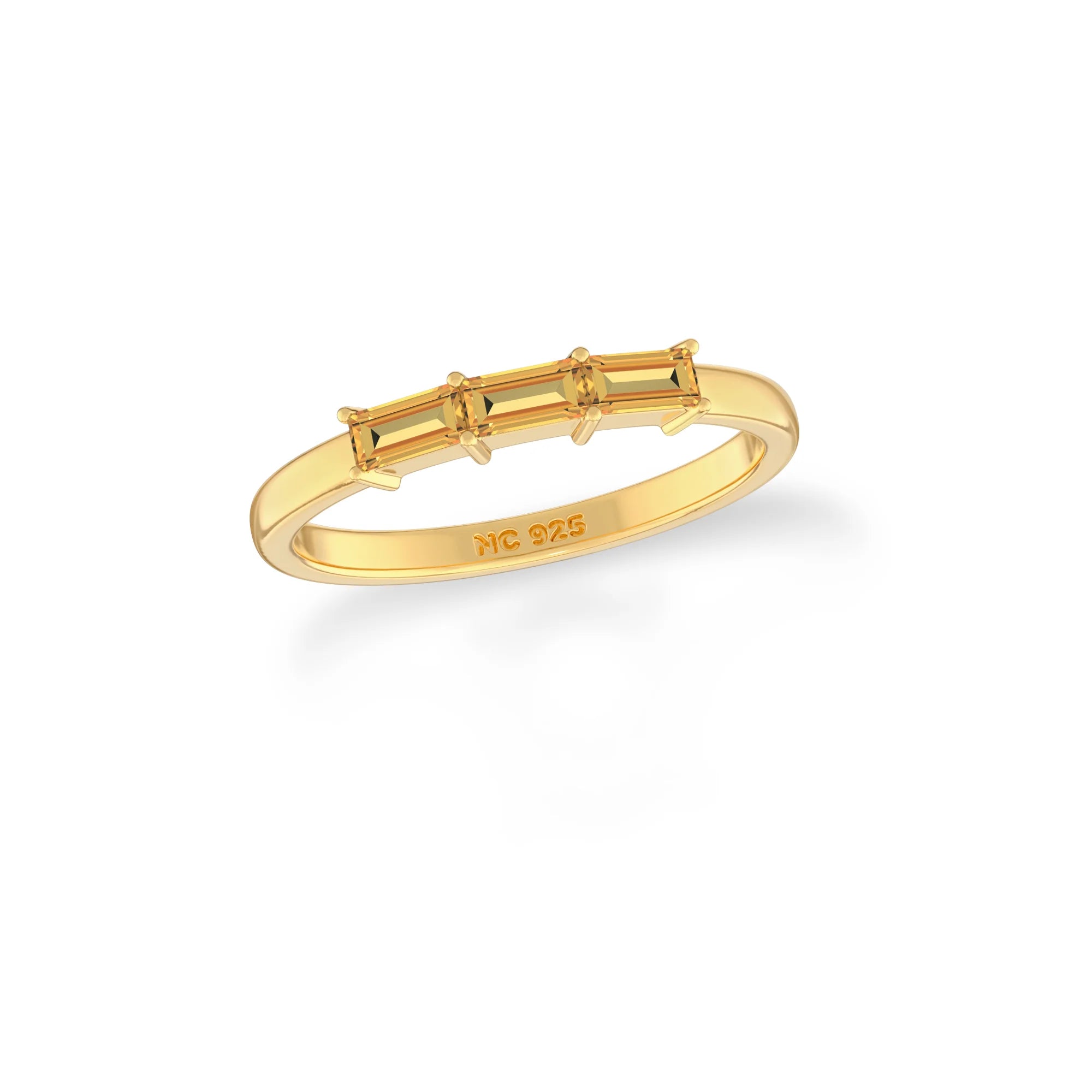 citrine prong-set ring