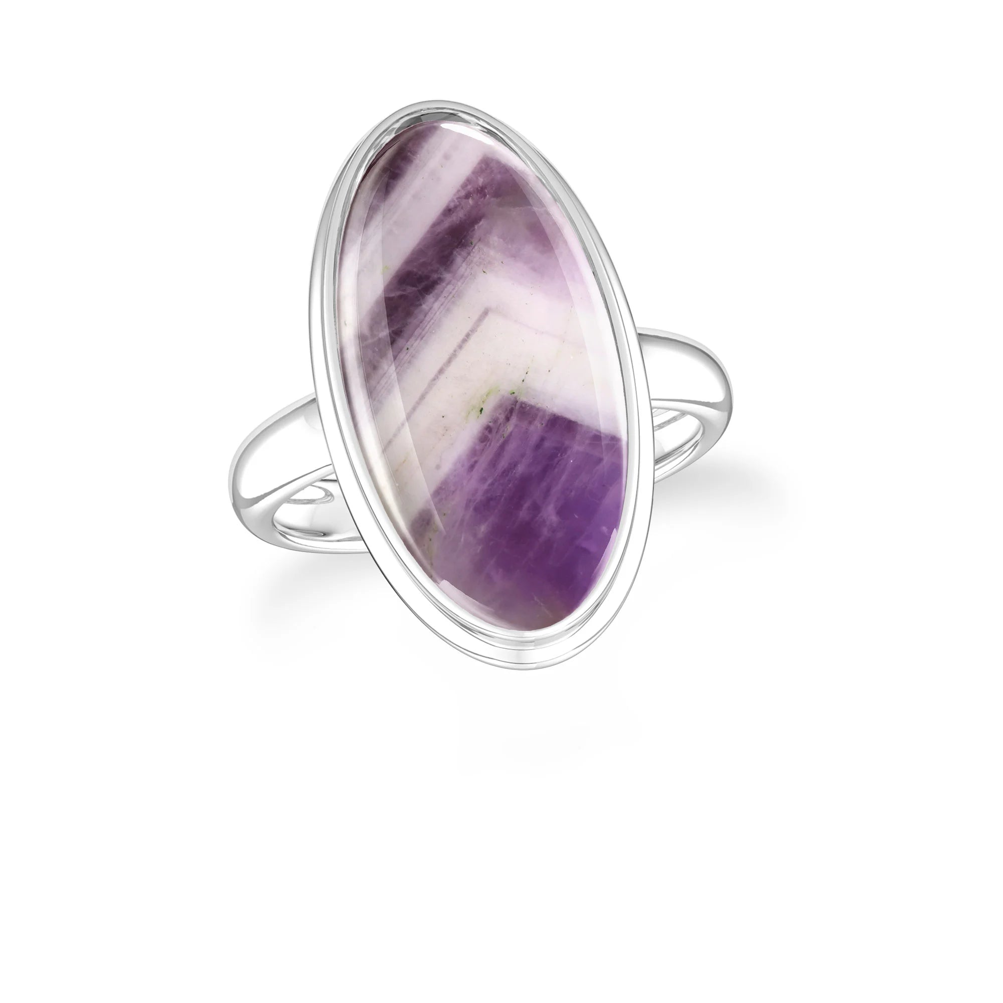 chevron-amethyst bezel-set ring