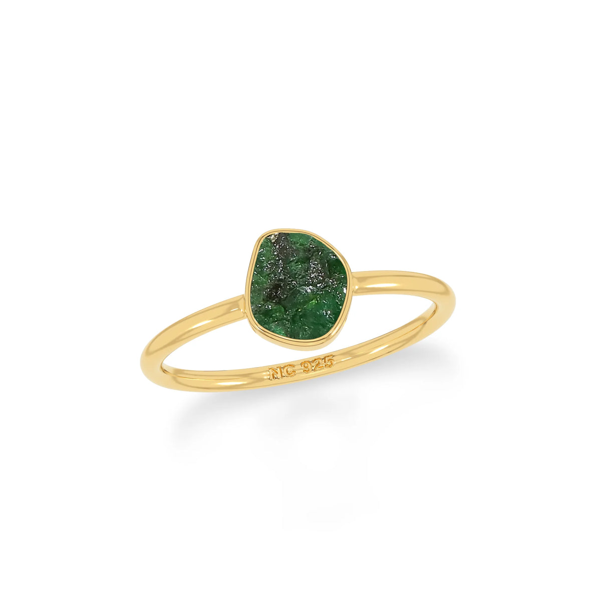 emerald stackable bezel-set ring