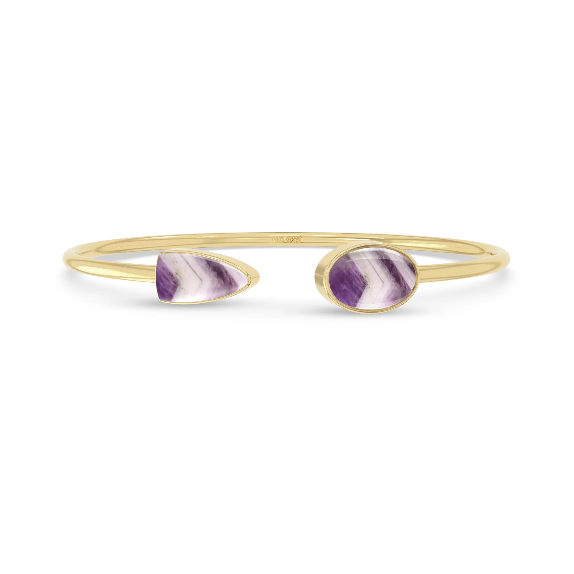 chevron amethyst cab bracelet