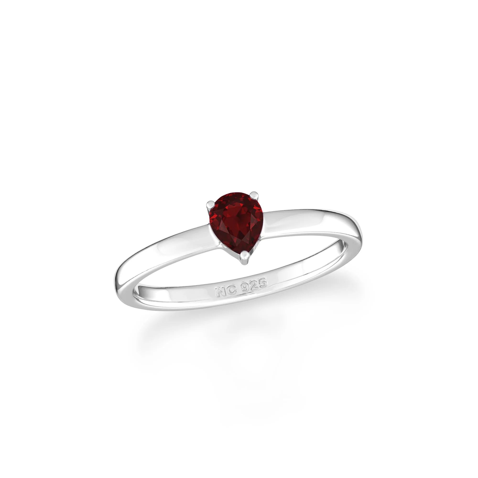 garnet stackable prong-set ring