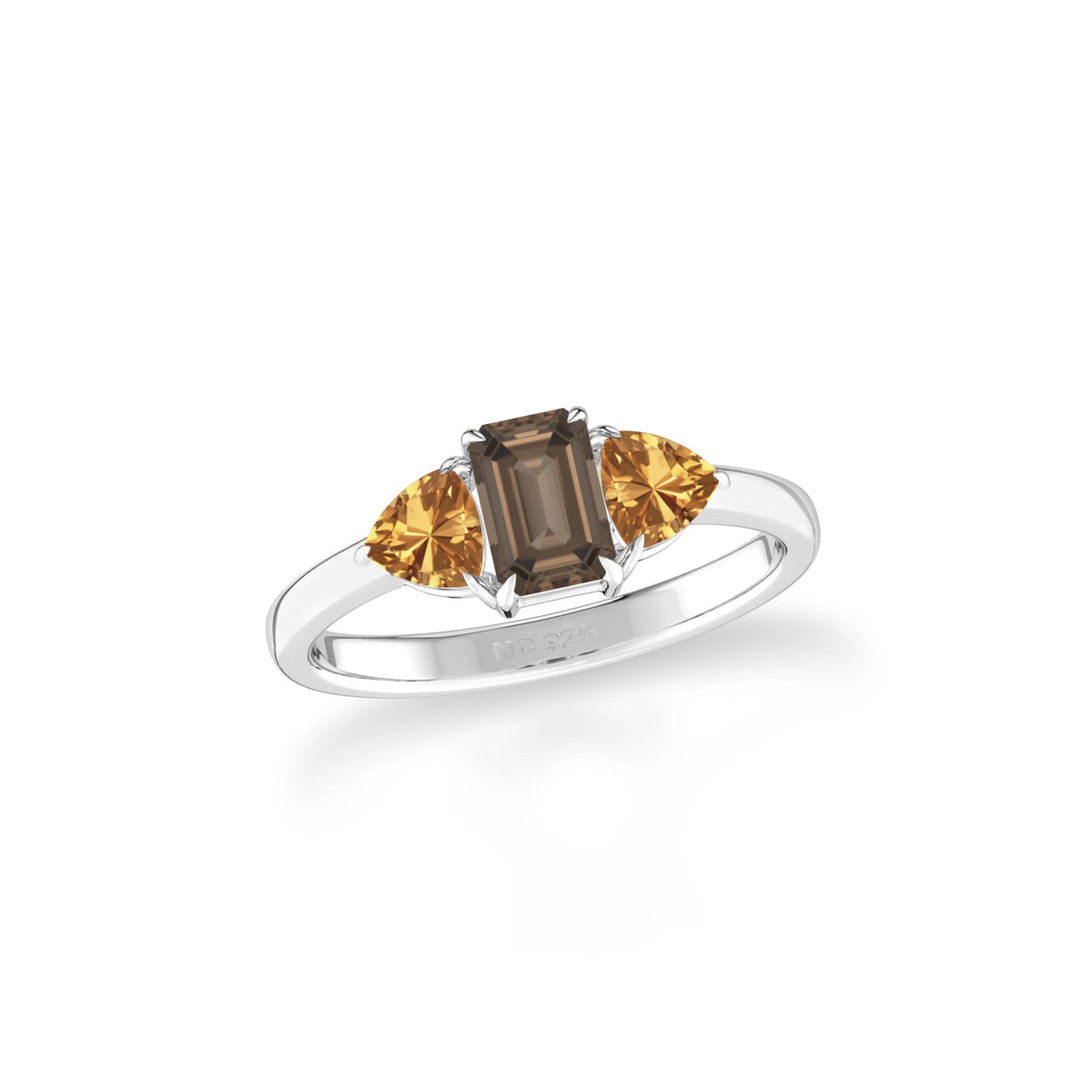 natural smoky quartz ring