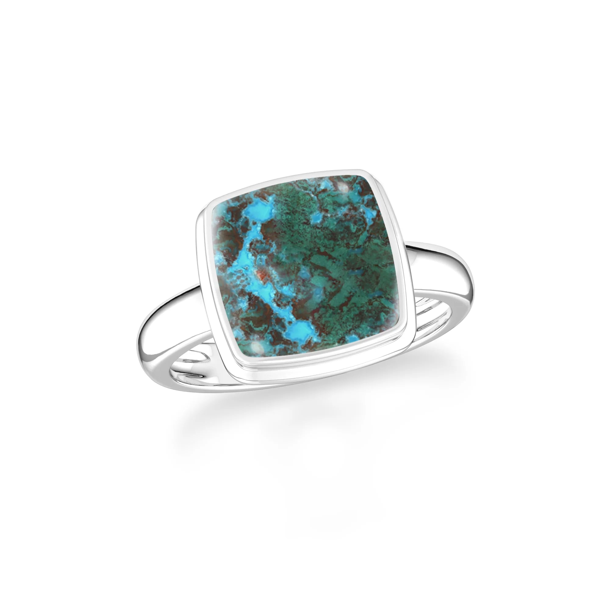 chrysocolla bezel-set ring