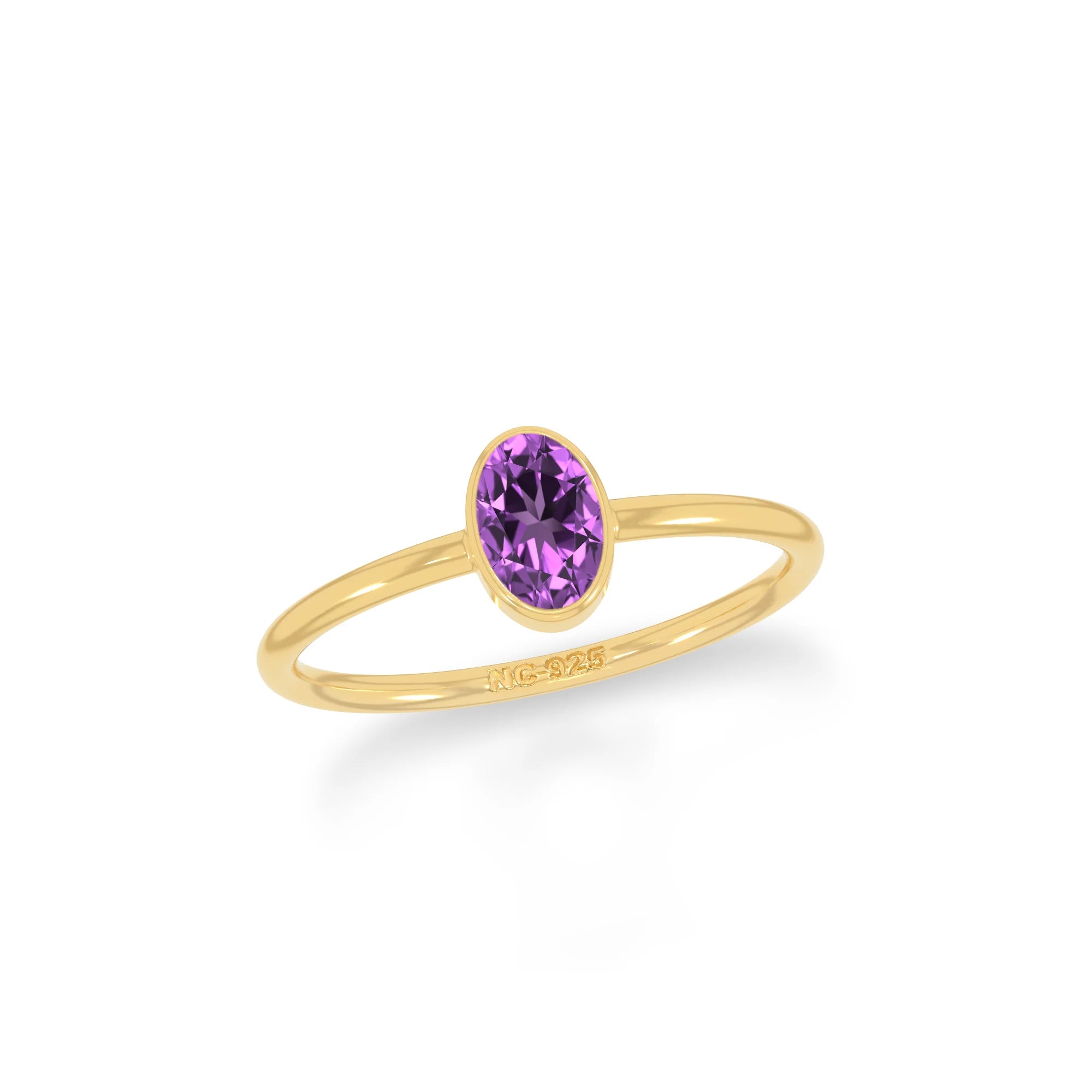 amethyst stackable bezel-set ring