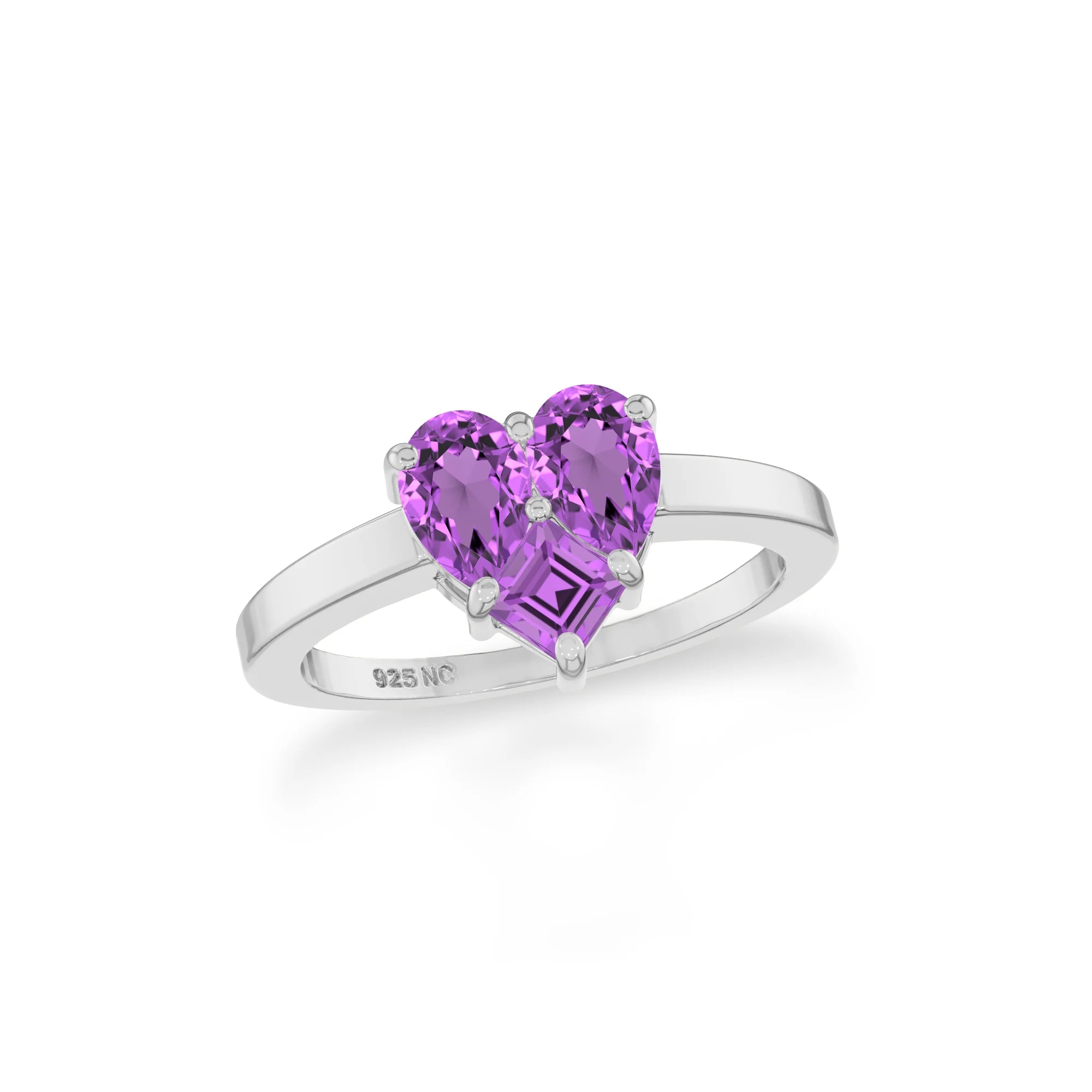 amethyst stackable prong-set ring