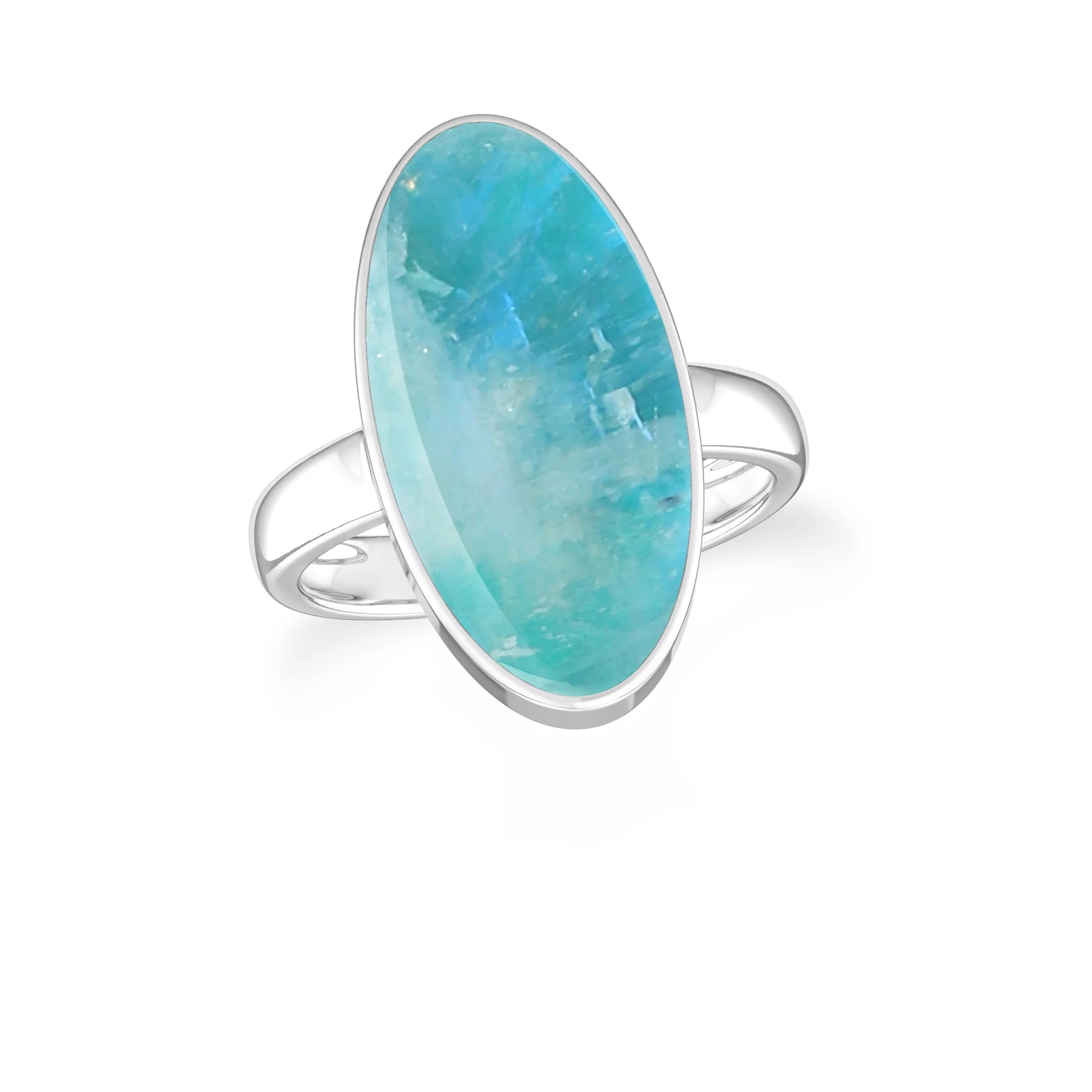green-moonstone bezel-set ring