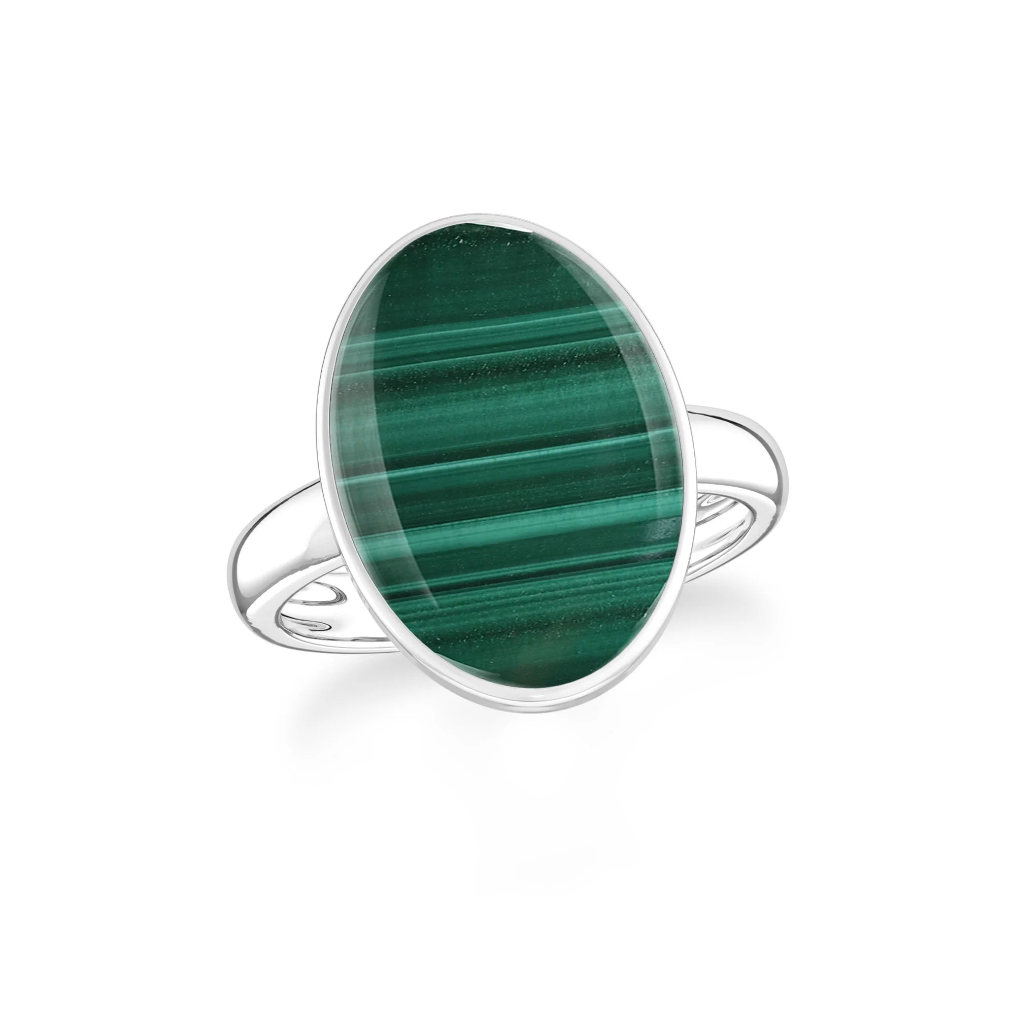 malachite bezel-set ring