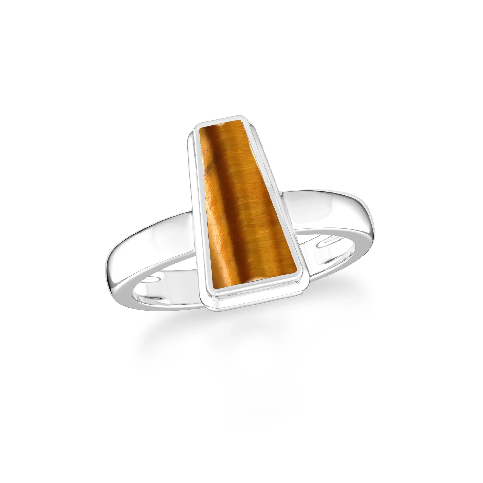 tiger-eye bezel-set ring