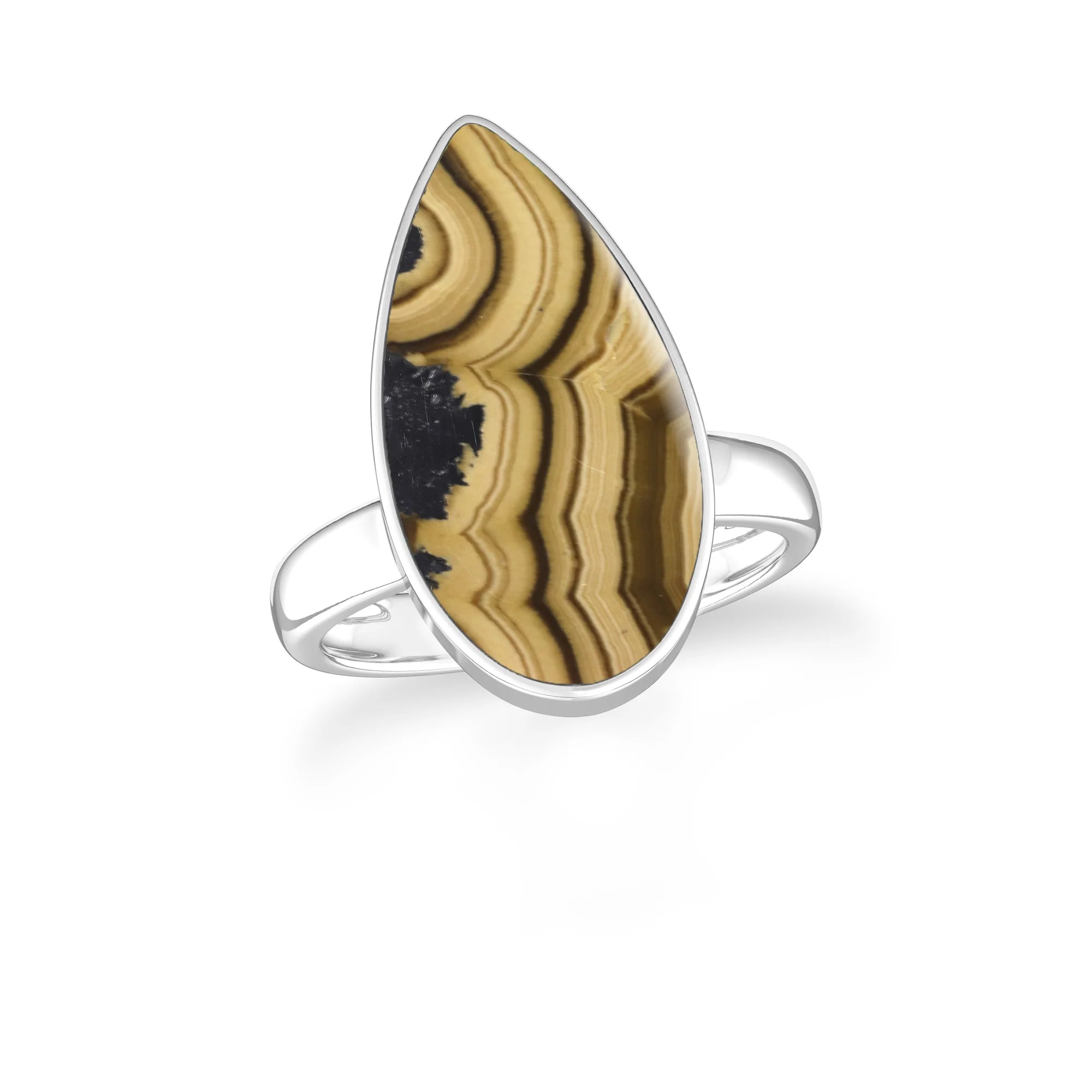 schalenblende bezel-set ring