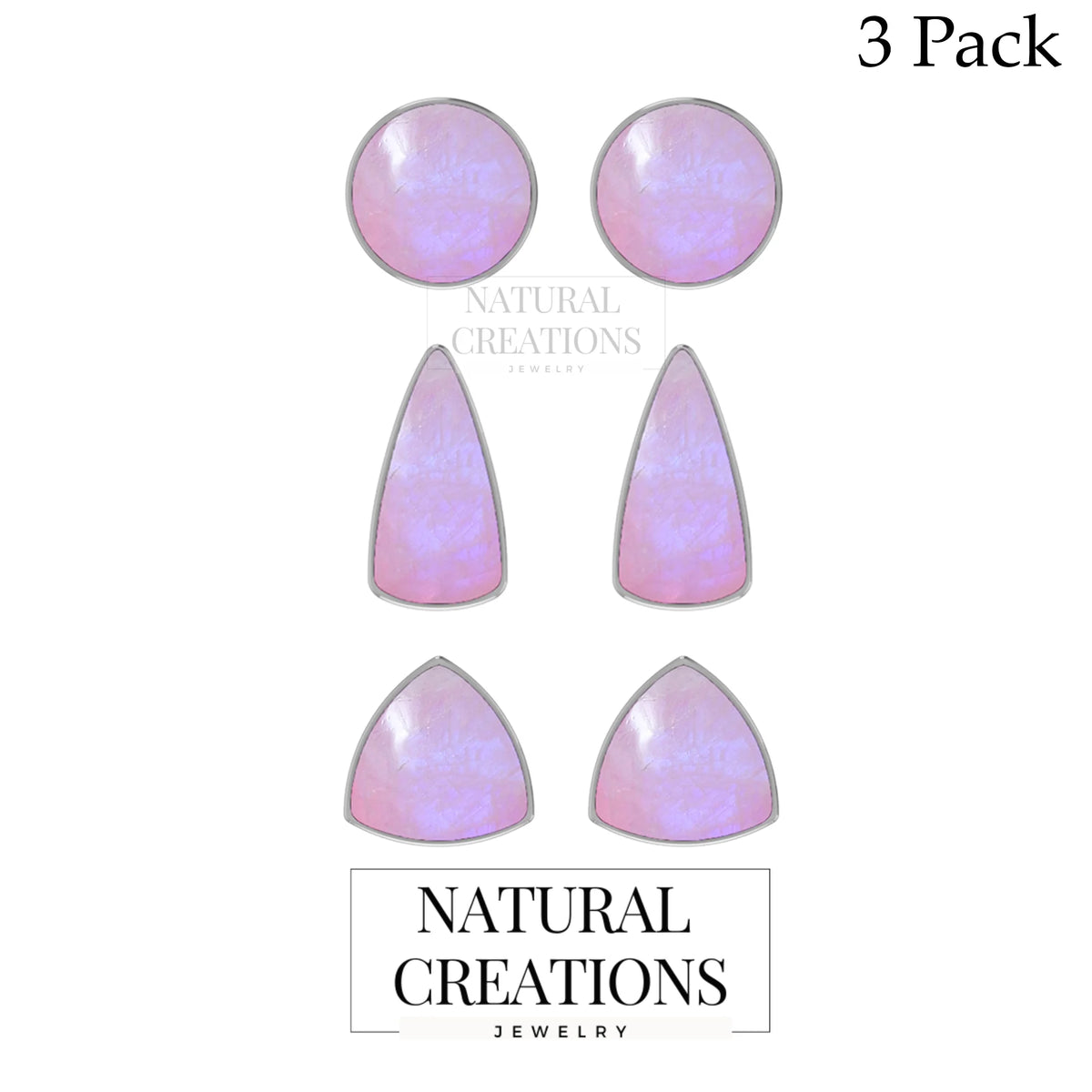 pink moonstone cab earrings