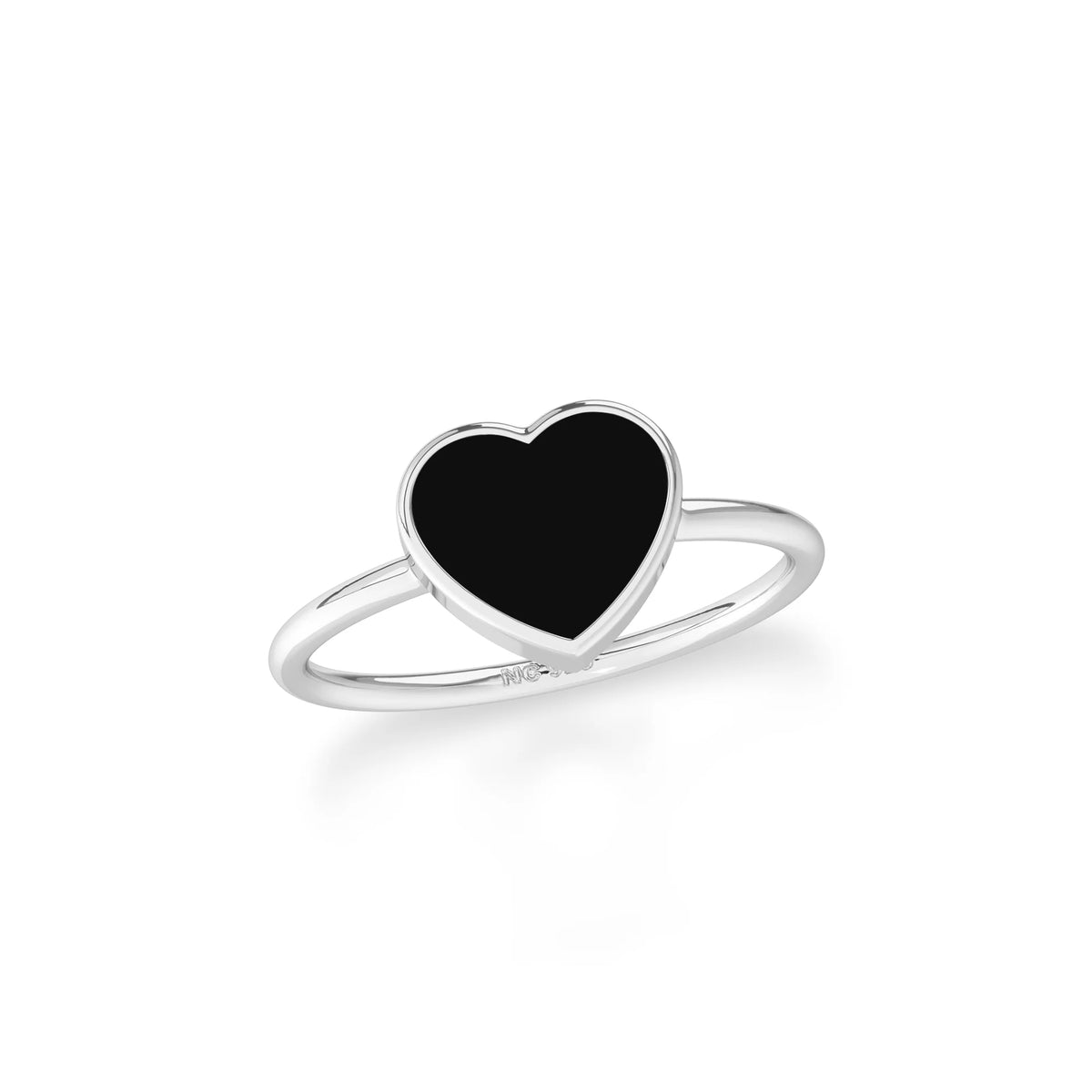 black tourmaline stackable bezel-set ring