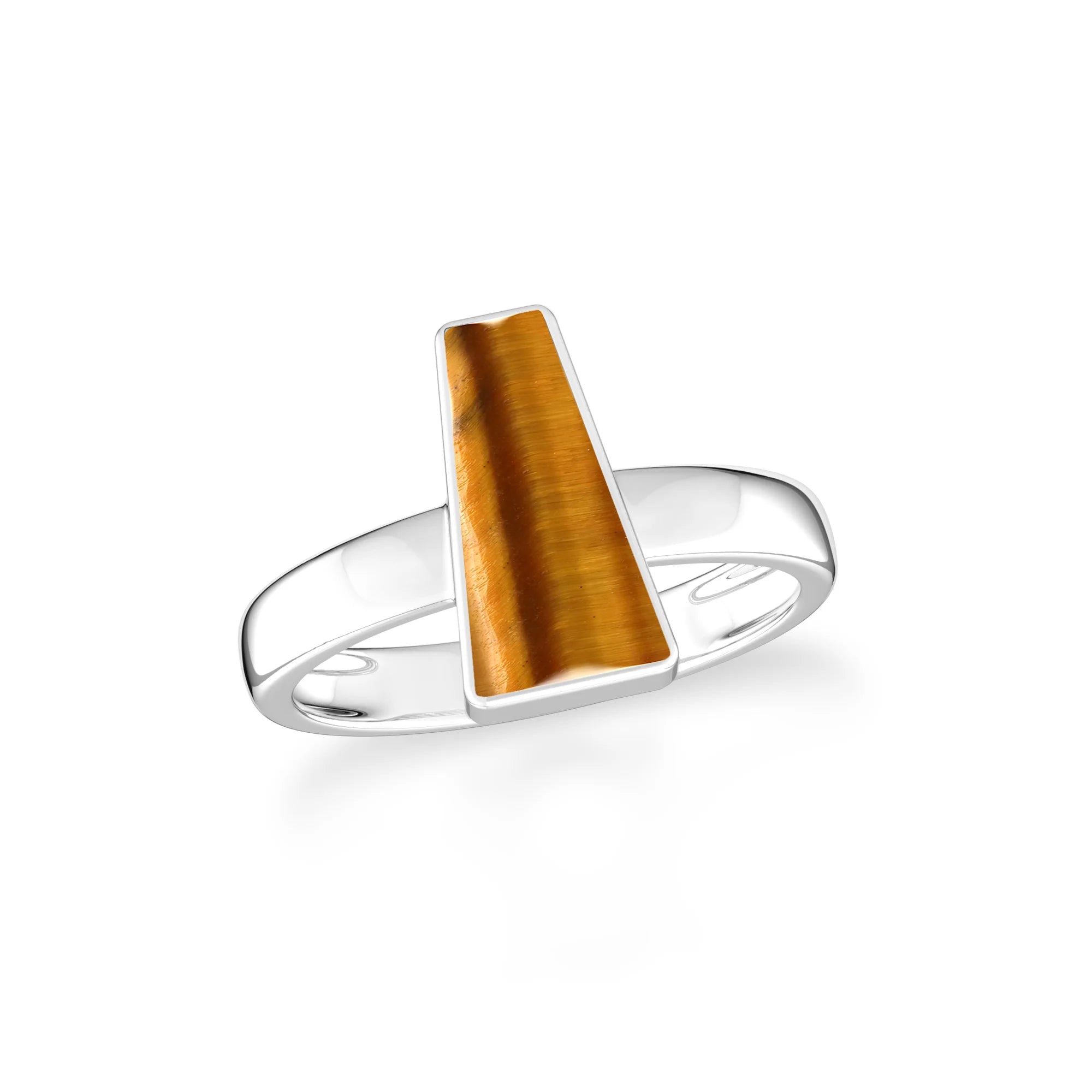 tiger-eye bezel-set ring