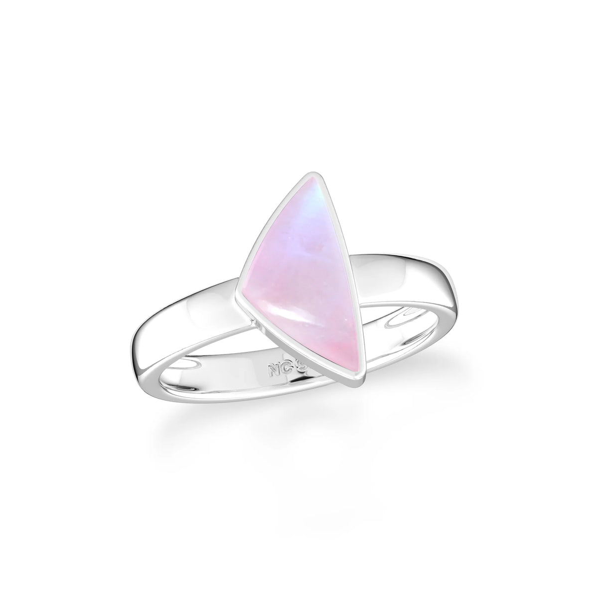 pink-moonstone bezel-set ring
